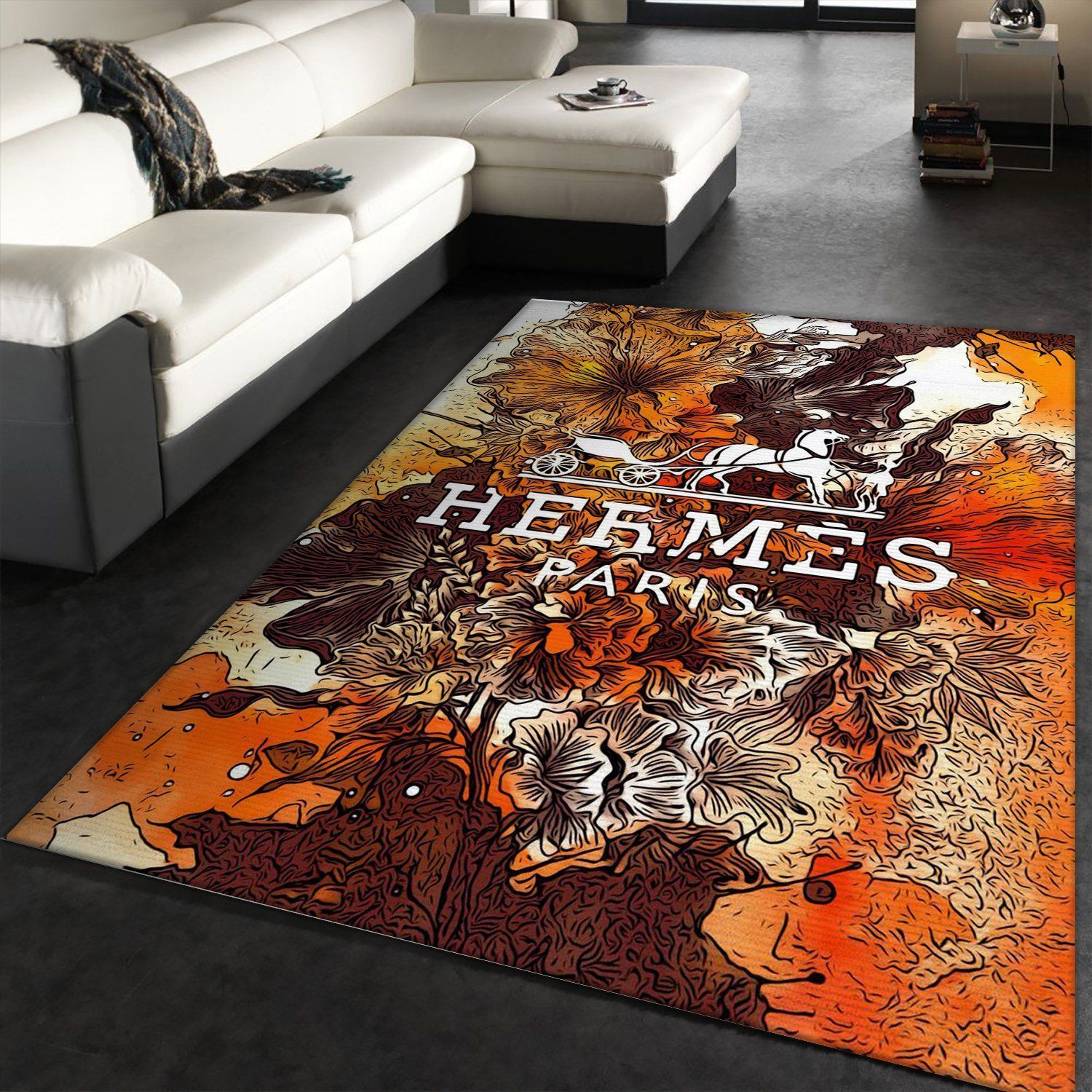 Hermes Area Rug Living Room Rug Christmas Gift US Decor - Indoor Outdoor Rugs