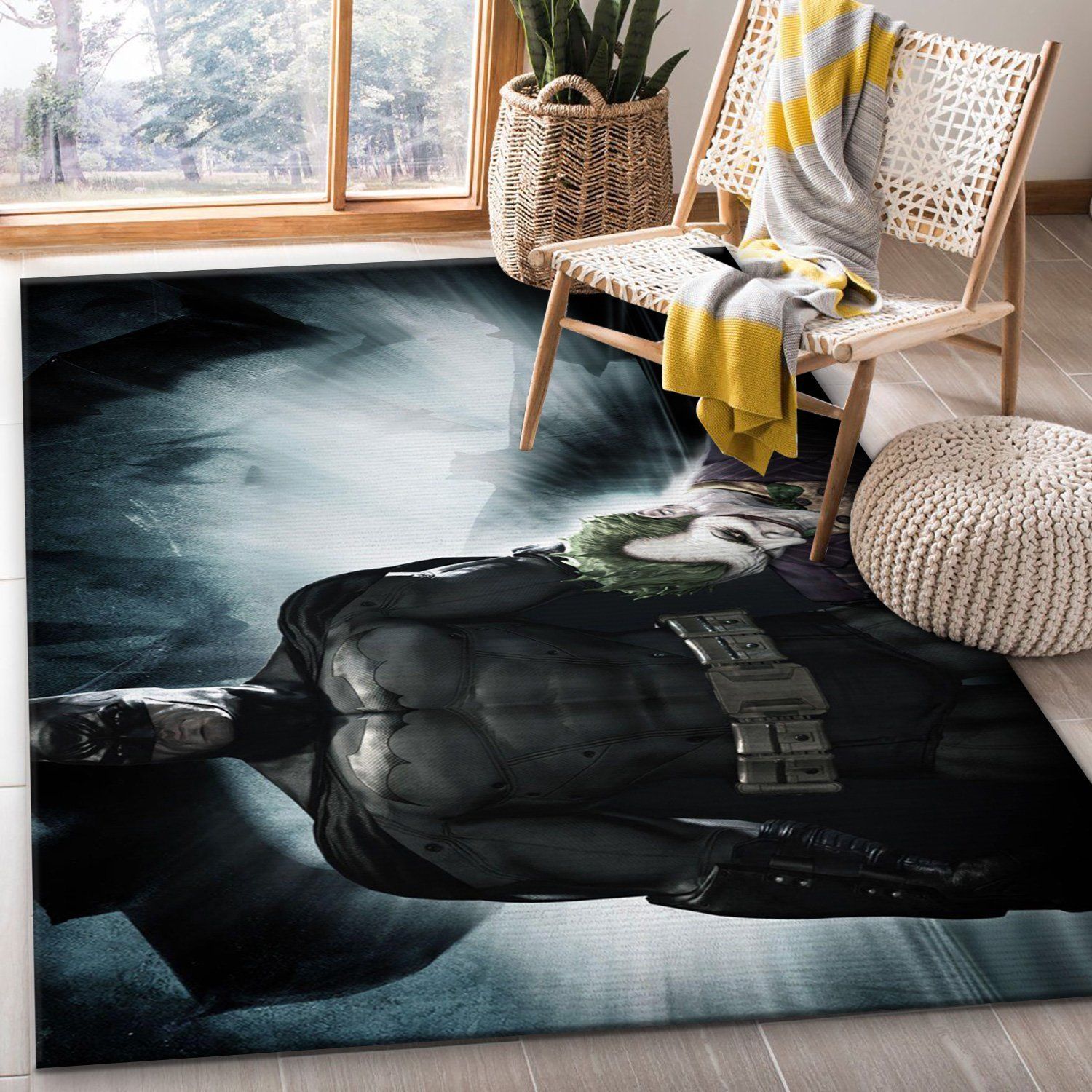 Batman Ft Joker DC Comic Area Rug Bedroom Rug US Gift Decor - Indoor Outdoor Rugs