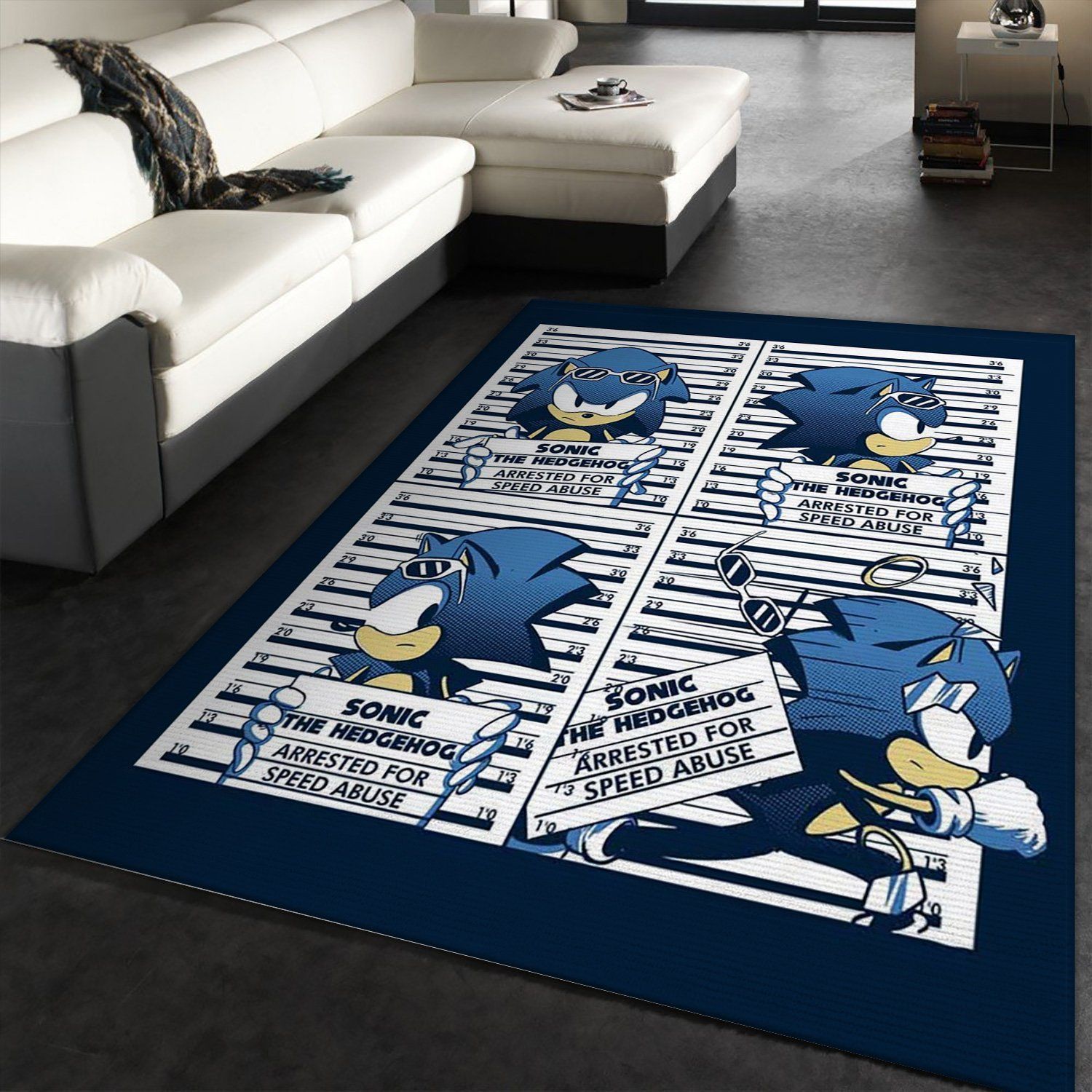 Arrested Hedgehog Movie Area Rug, Kitchen Rug, Home Decor - Indoor Outdoor Rugs