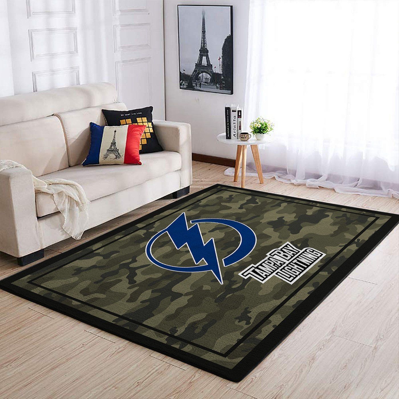 Tampa Bay Lightning Nhl Team Logo Camo Style Nice Gift Home Decor Area Rug Rugs For Living Room - Indoor Outdoor Rugs