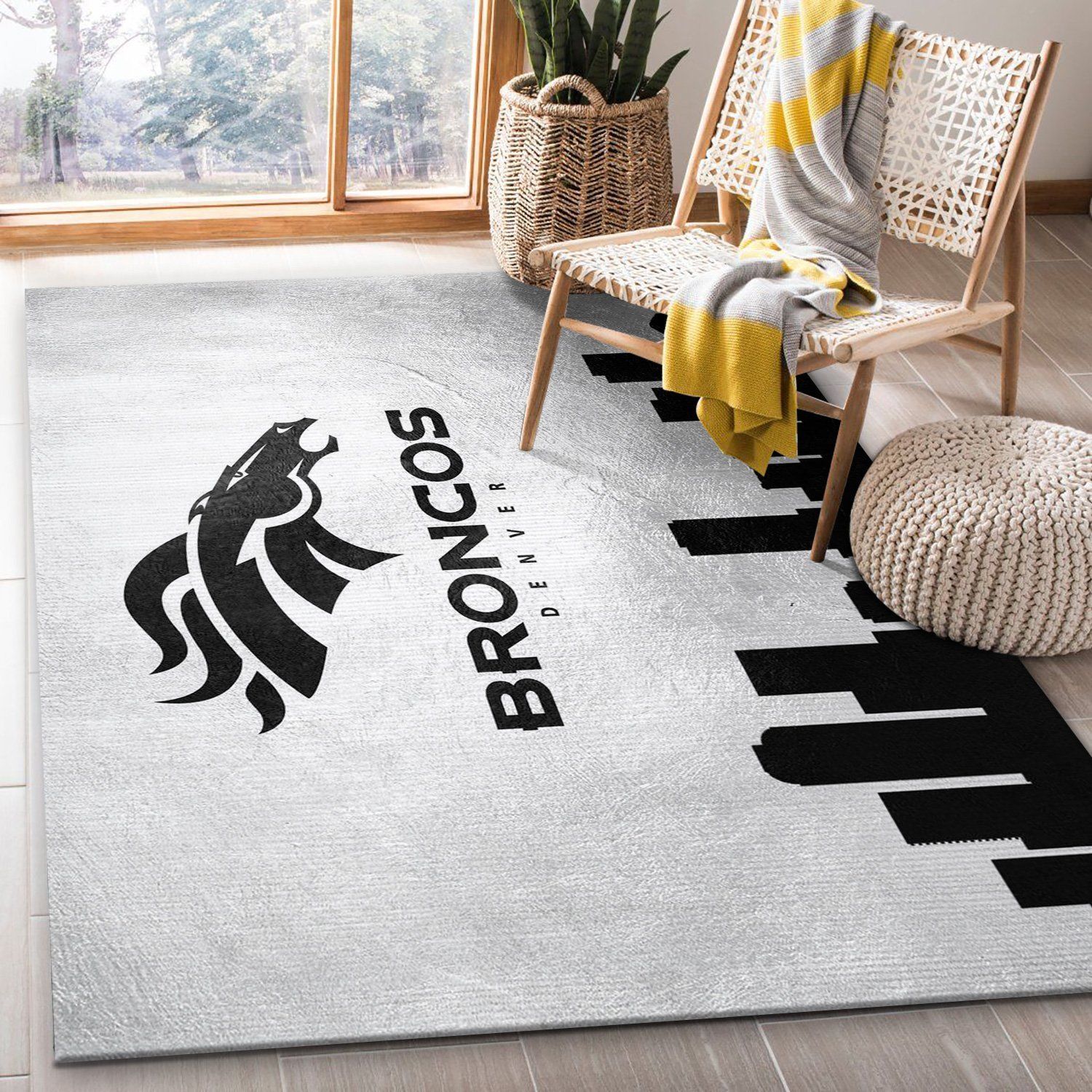 Denver Broncos Skyline NFL Area Rug For Christmas, Living room and bedroom Rug, US Gift Decor - Indoor Outdoor Rugs