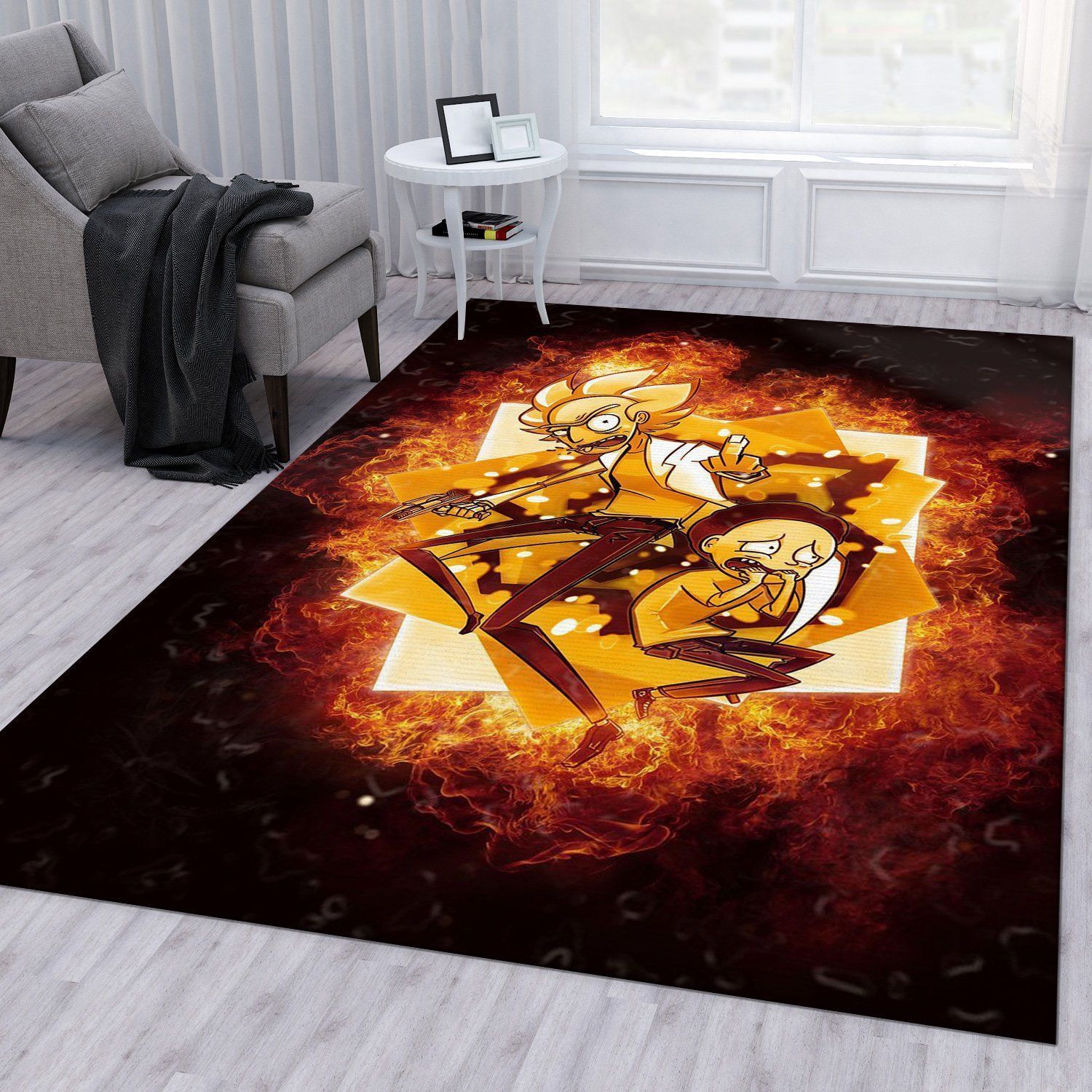 Rick And Morty Christmas Gift Rug Bedroom Rug Home Decor Floor Decor - Indoor Outdoor Rugs