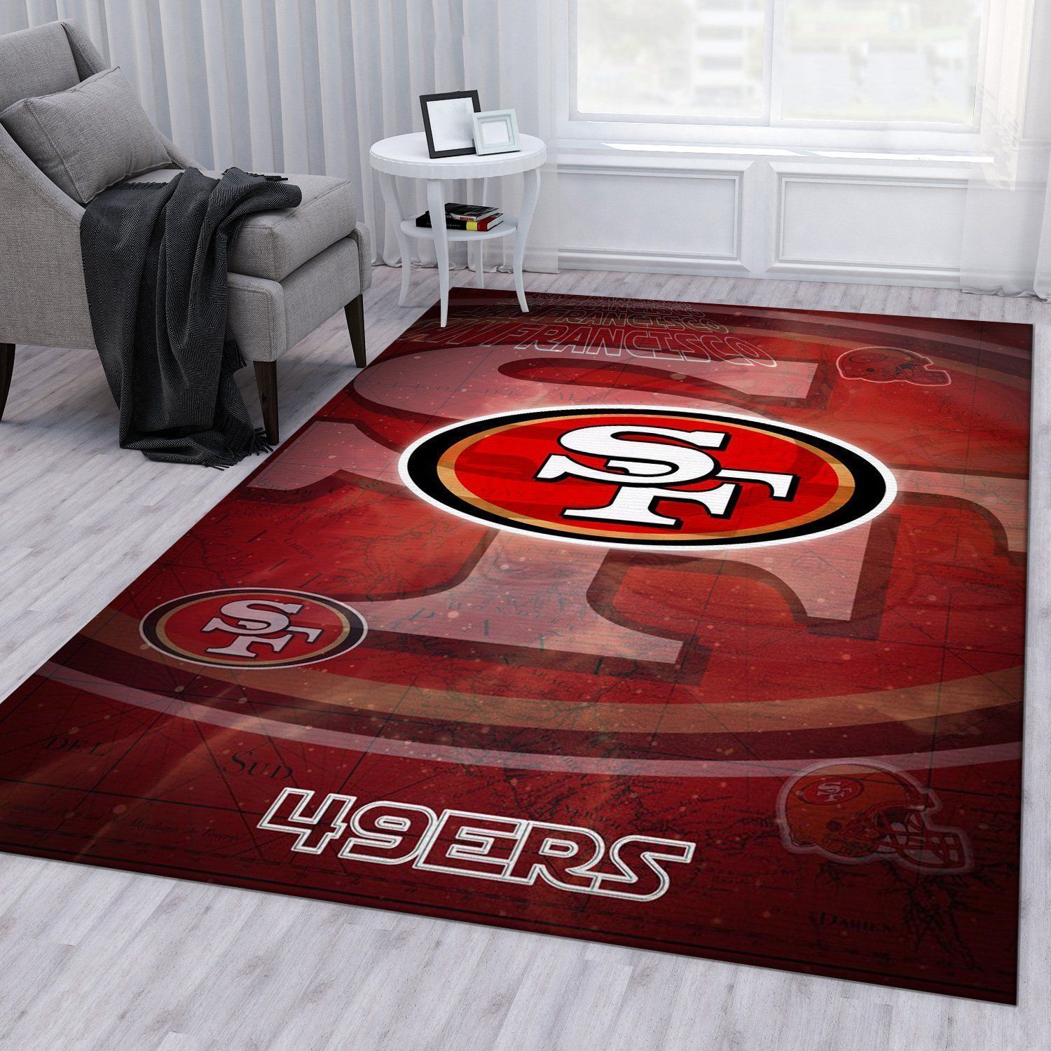 San Francisco 49ers Nfl Logo Area Rug For Gift Bedroom Rug Home US Decor - Indoor Outdoor Rugs