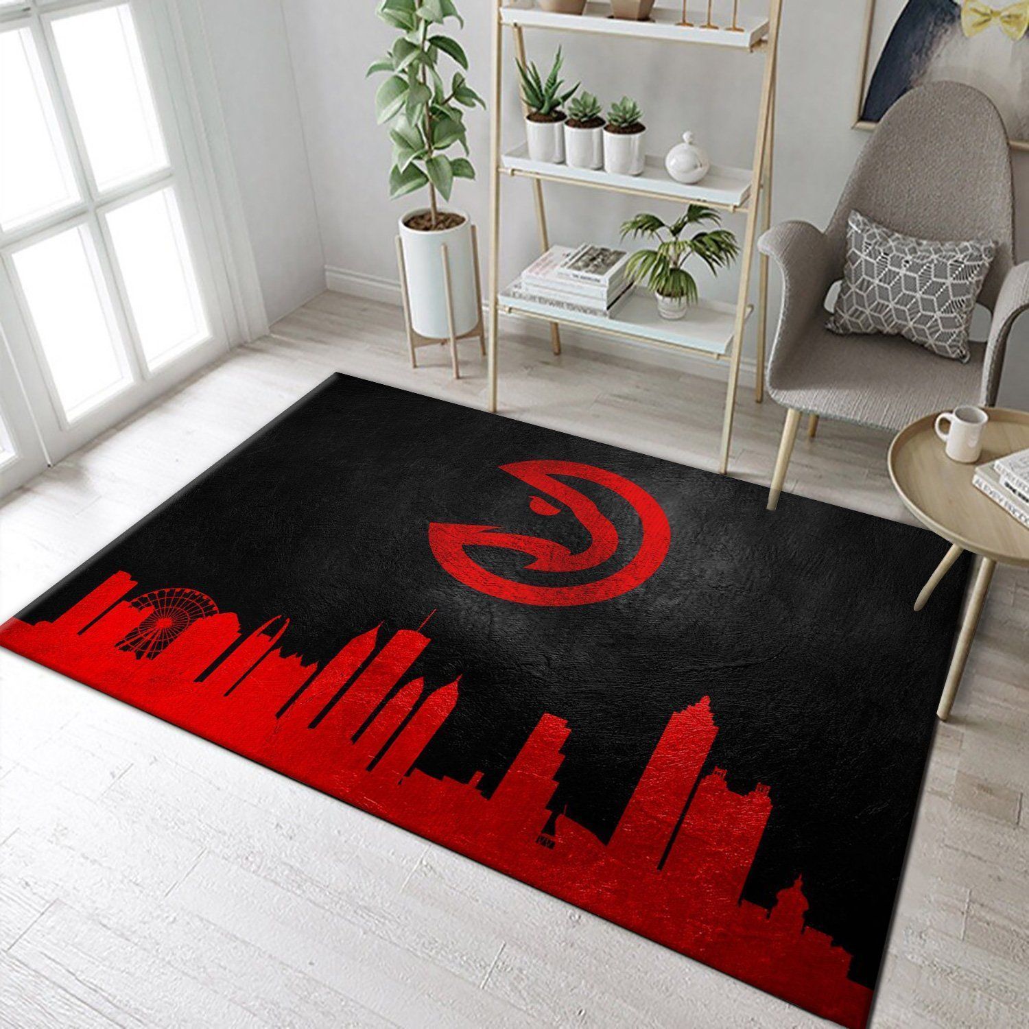 Atlanta Hawks Skyline Area Rug For Christmas, Living room and bedroom Rug, Home US Decor - Indoor Outdoor Rugs