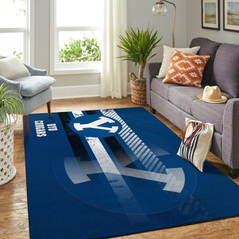 Byu Cougars Ncaa Rug Room Carpet Sport Custom Area Floor Home Decor - Indoor Outdoor Rugs