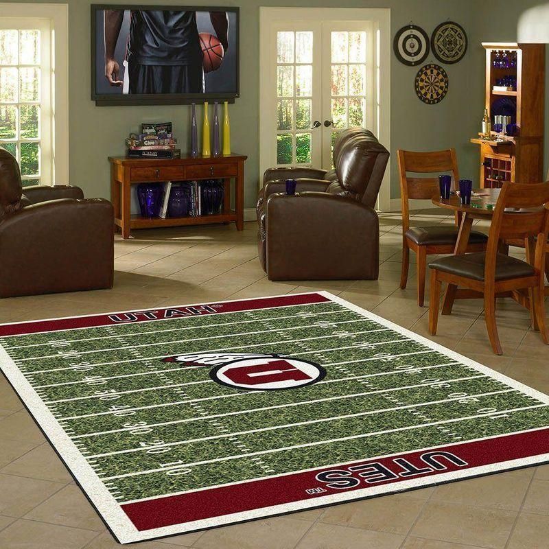 Nfl Football Fans Utah Utes Home Field Area Rug Football Home Decor - Indoor Outdoor Rugs