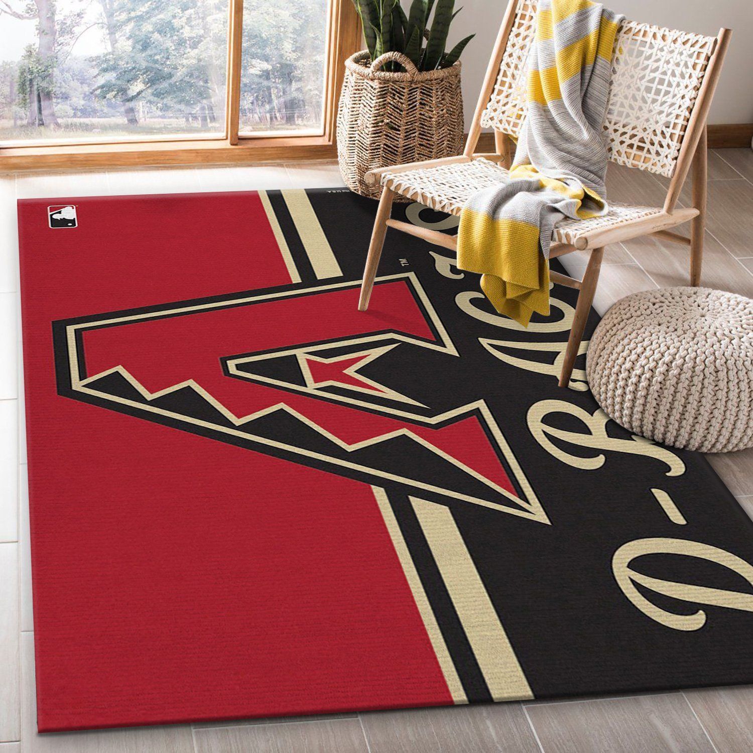 Arizona Diamondbacks Wincraft Area Rug Carpet, Living room and bedroom Rug, US Gift Decor - Indoor Outdoor Rugs