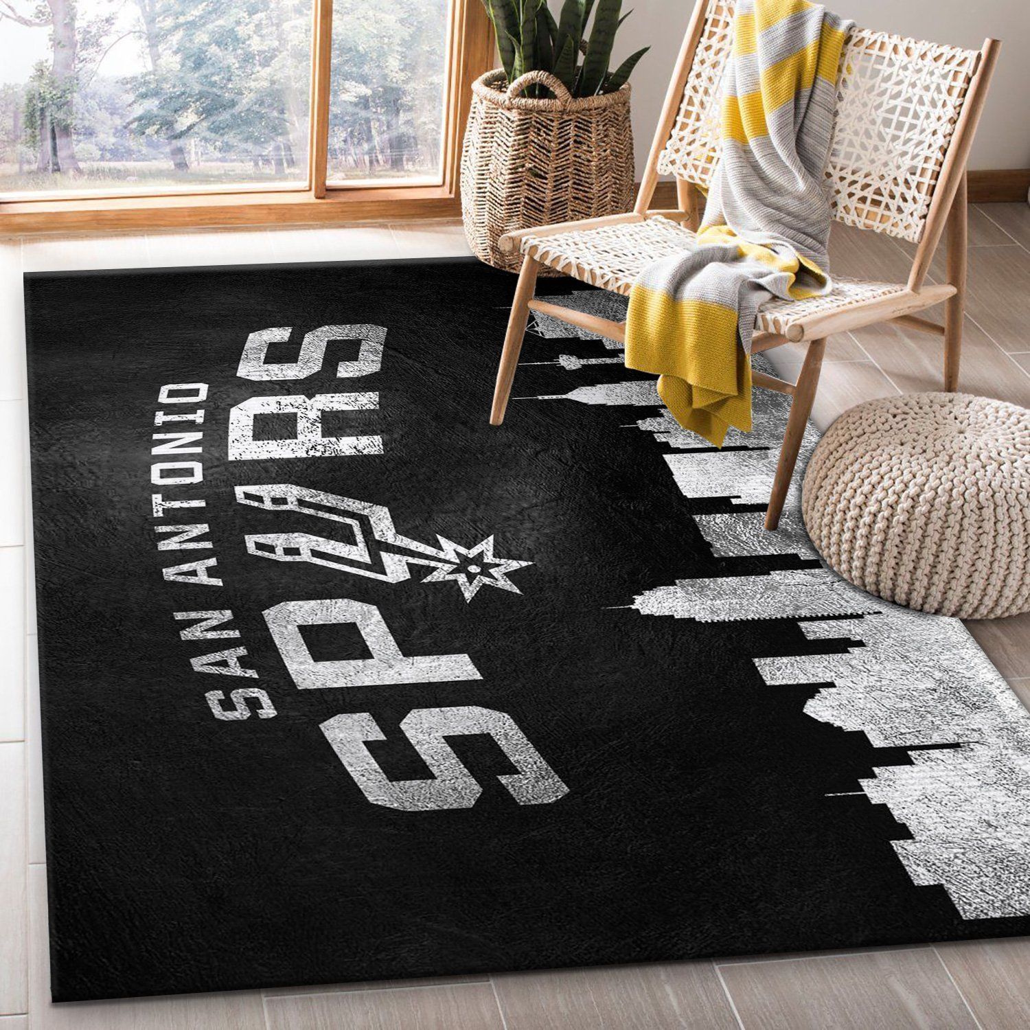 San Antonio Spurs Skyline NBA Team Area Rug, Living Room Rug, US Gift Decor - Indoor Outdoor Rugs