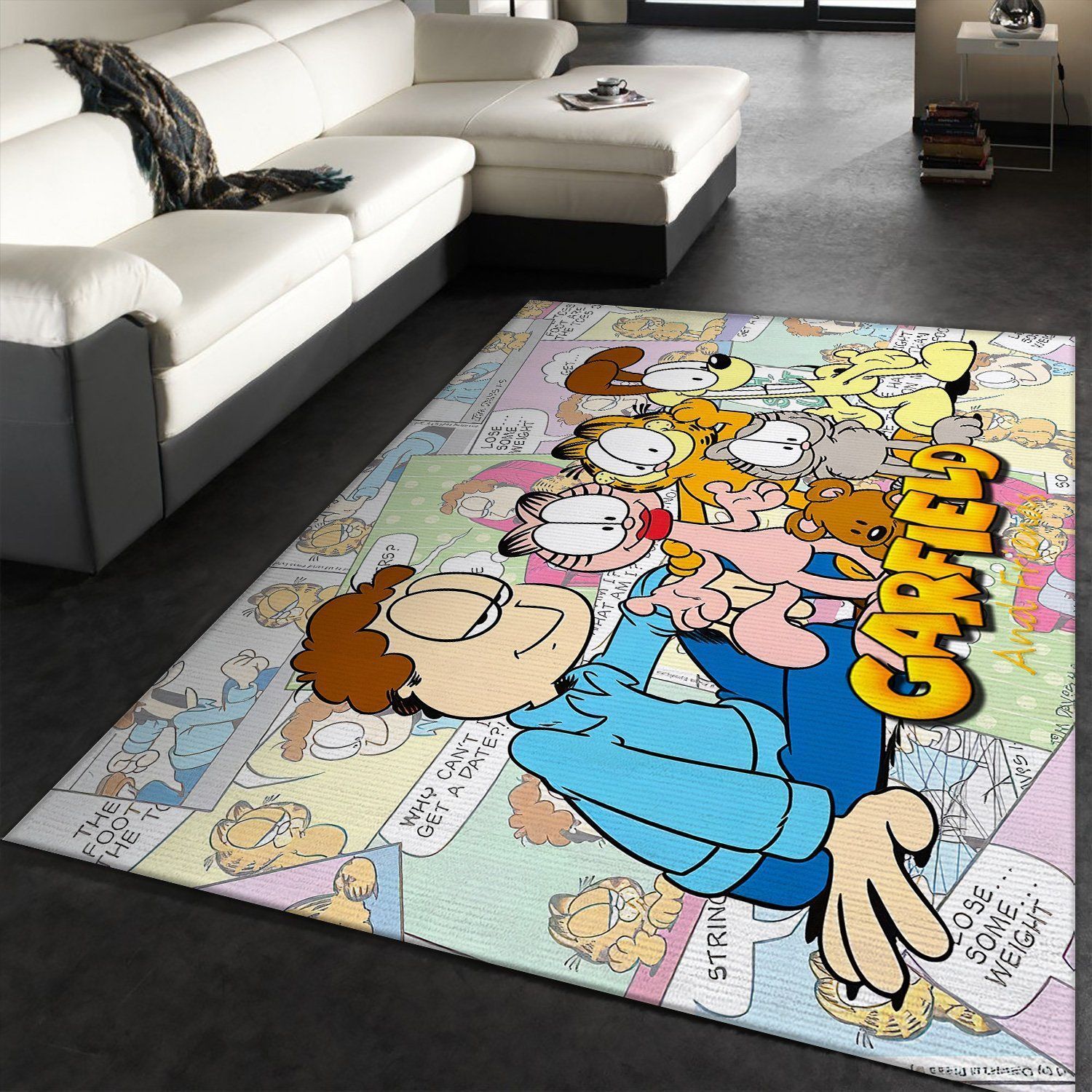 Garfield Floor Rug Living Room Rugs Floor Decor - Indoor Outdoor Rugs