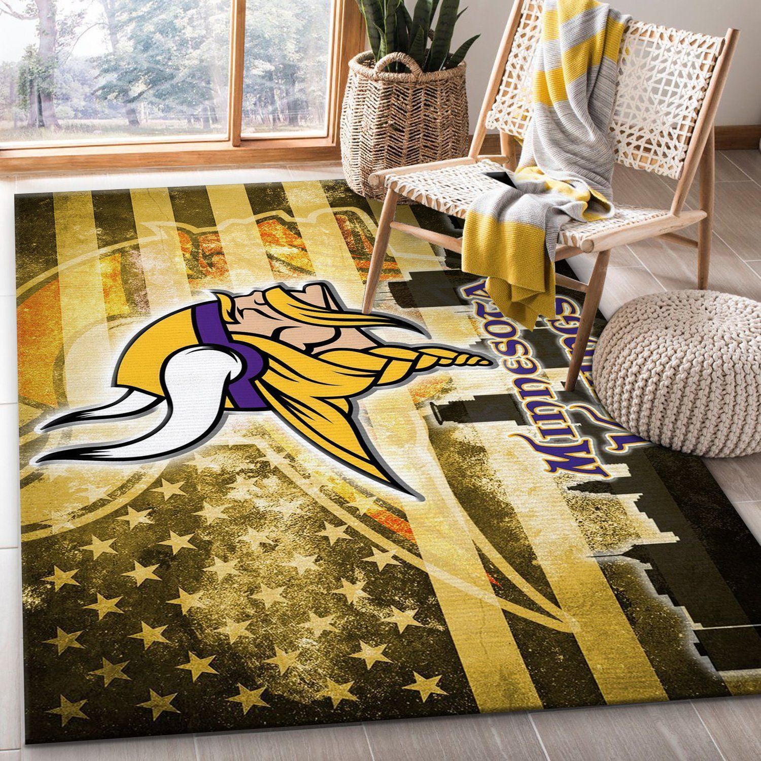 Minnesota Vikings NFL Area Rug Bedroom Rug Home US Decor - Indoor Outdoor Rugs