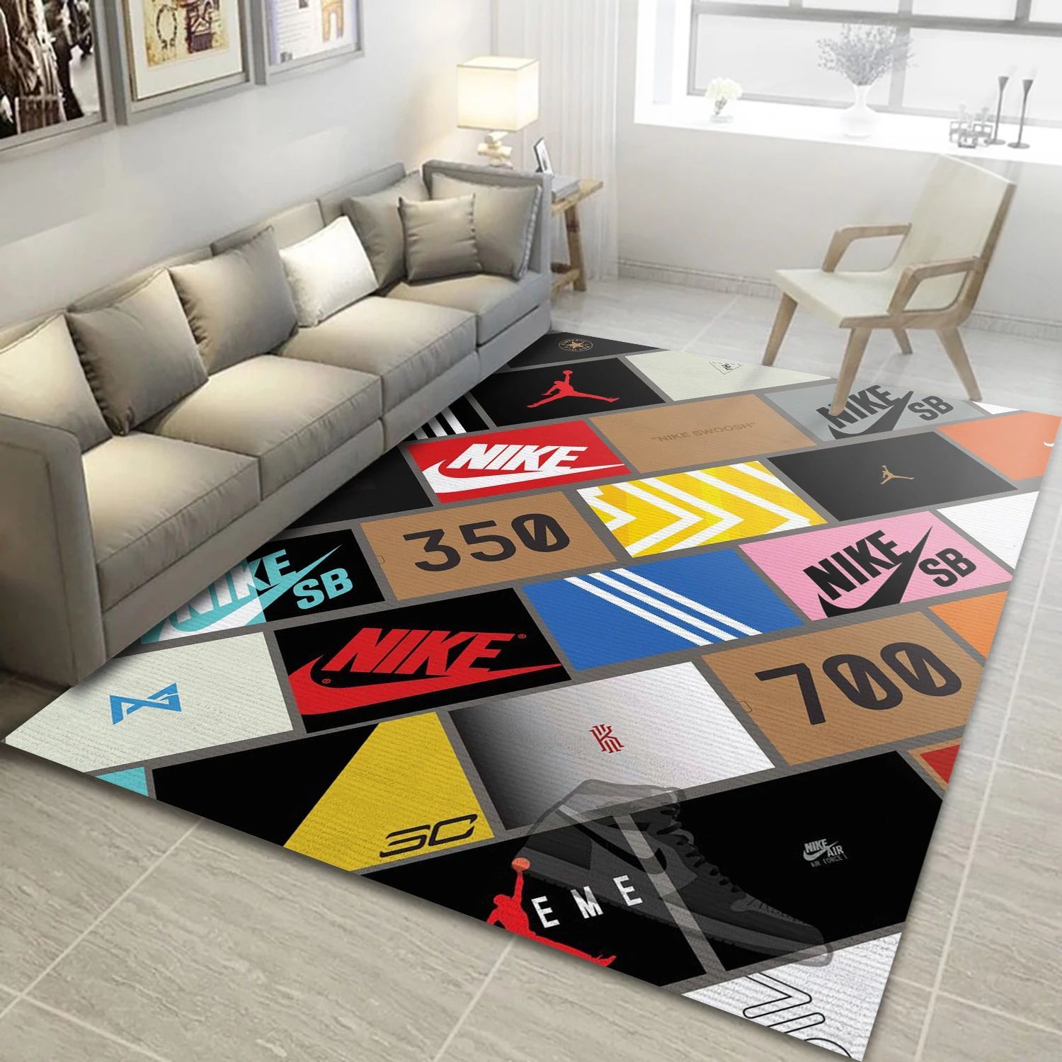 Nike Sneaker Box Fashion Brand Area Rug, Bedroom Rug - Home US Decor - Indoor Outdoor Rugs