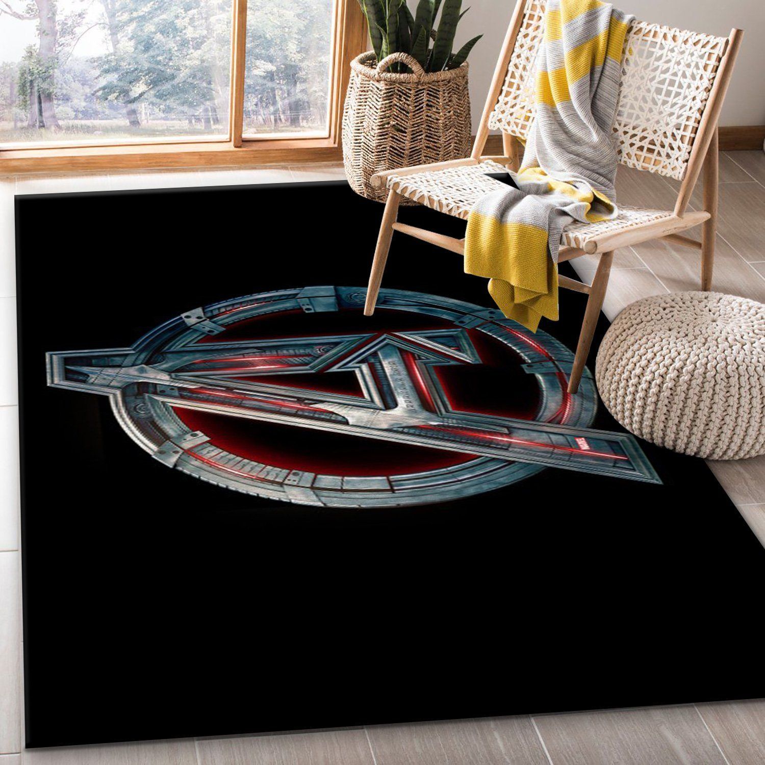 Avenger Logo Rug Bedroom Rug Home Decor Floor Decor - Indoor Outdoor Rugs