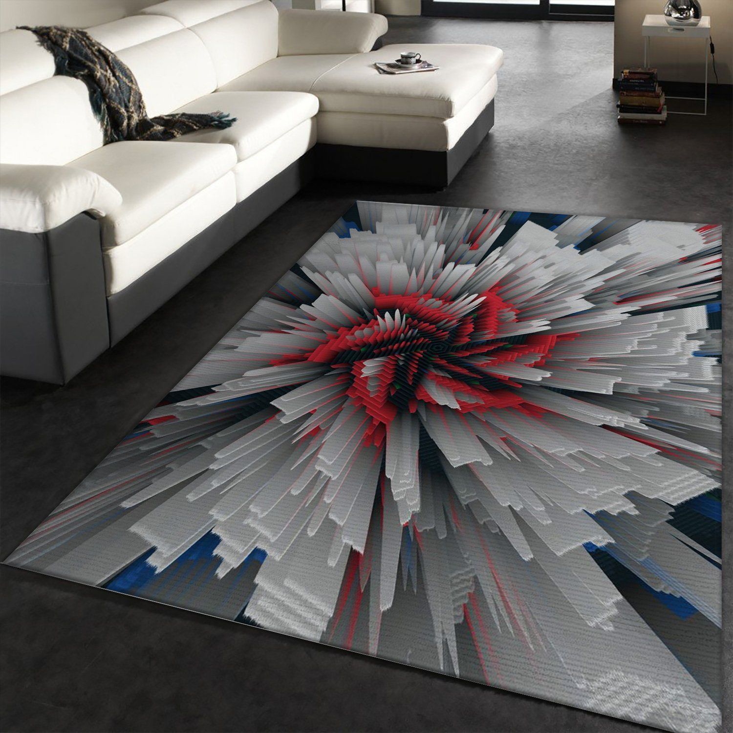 3d White Red Area Rug For Christmas, Kitchen Rug, US Gift Decor - Indoor Outdoor Rugs