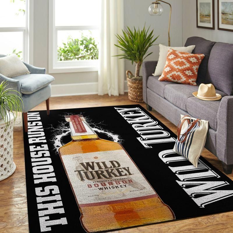 Wild Turkey This House Runs On Rug Room Carpet Custom Area Floor Home Decor - Indoor Outdoor Rugs