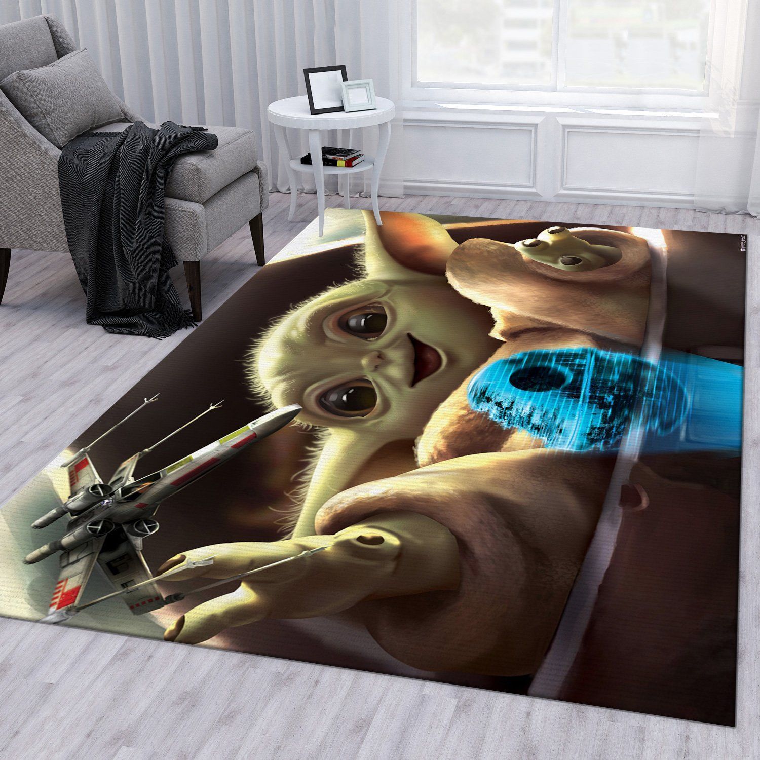 Baby Yoda Ver2 Area Rug Living Room Rug Home US Decor - Indoor Outdoor Rugs