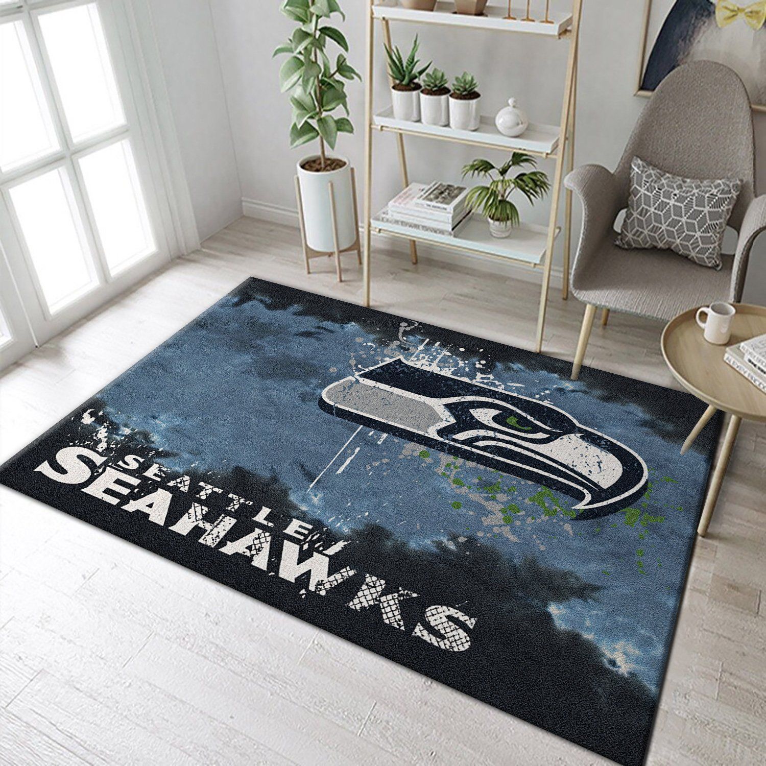 Seattle Seahawks Area Rug Nfl Football Floor Decor - Indoor Outdoor Rugs