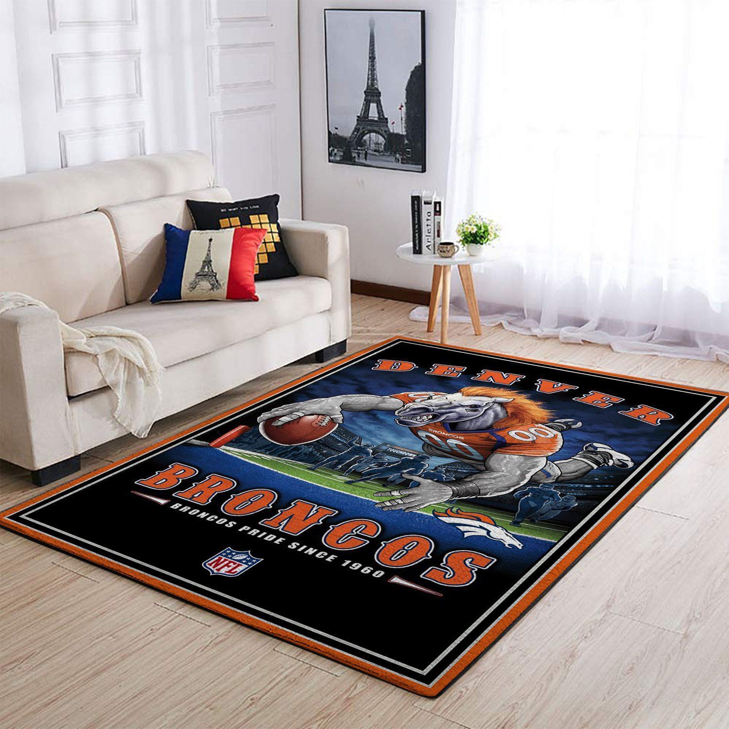 Denver Broncos Nfl Team Pride Nice Gift Home Decor Rectangle Area Rug - Indoor Outdoor Rugs