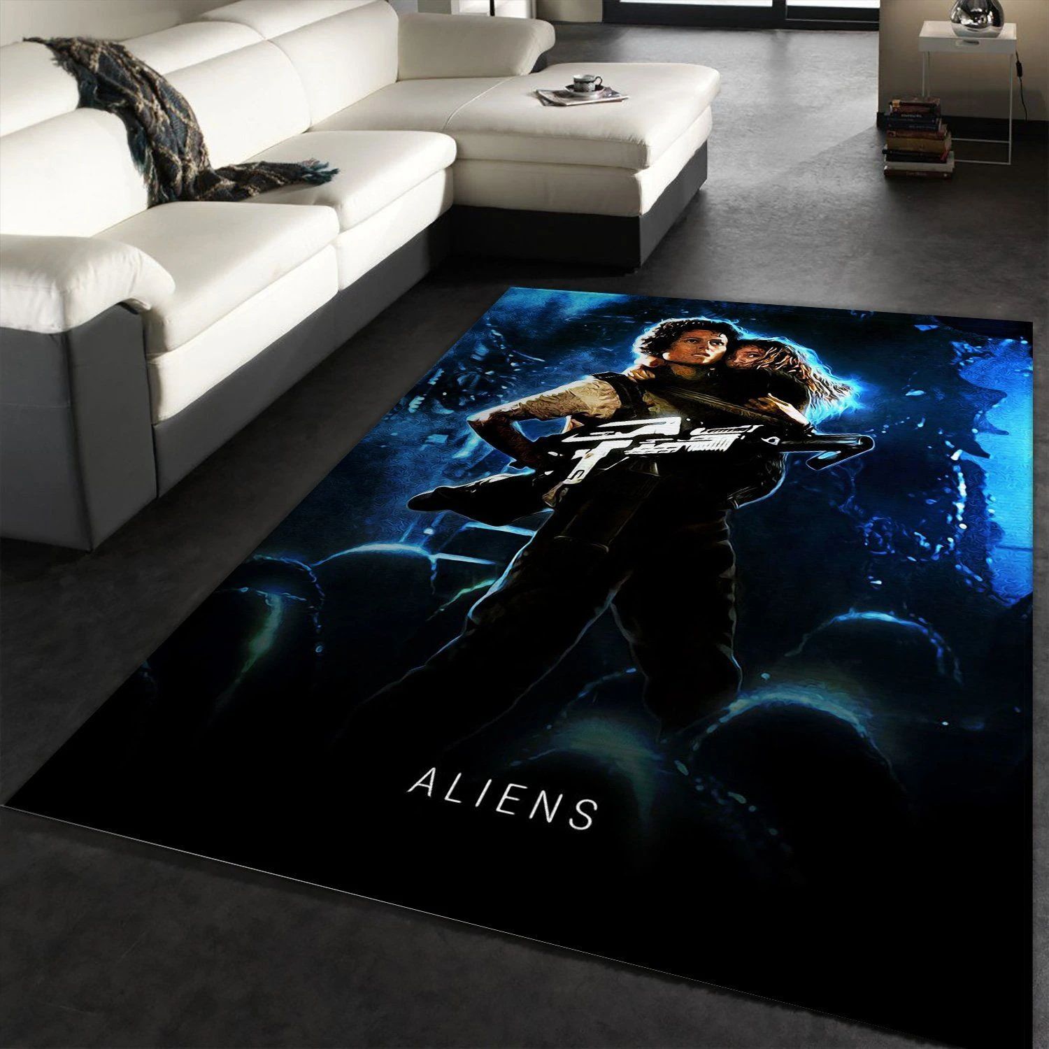 Aliens 1986 Rug Art Painting Movie Rugs Home US Decor - Indoor Outdoor Rugs