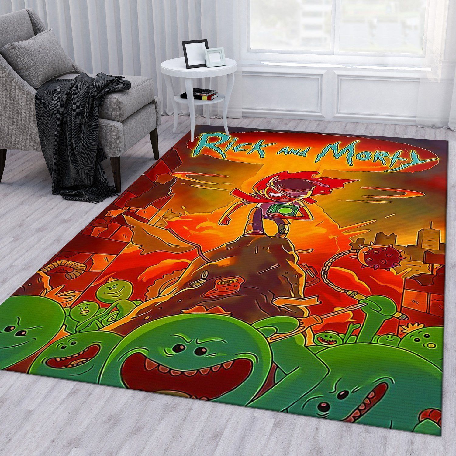 Rick And Morty Christmas Gift Rug Living Room Rug Home Decor Floor Decor - Indoor Outdoor Rugs