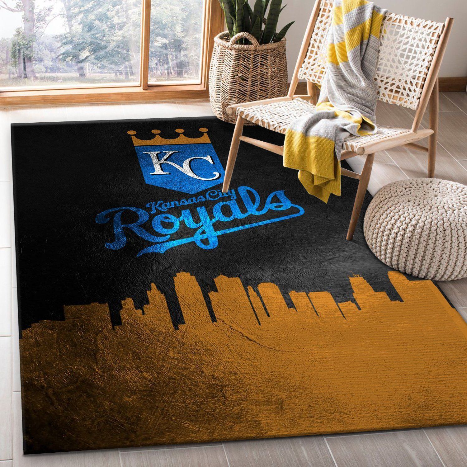 Kansas City Royals Skyline MLB Team Area Rug, Living Room Rug, Christmas Gift US Decor - Indoor Outdoor Rugs