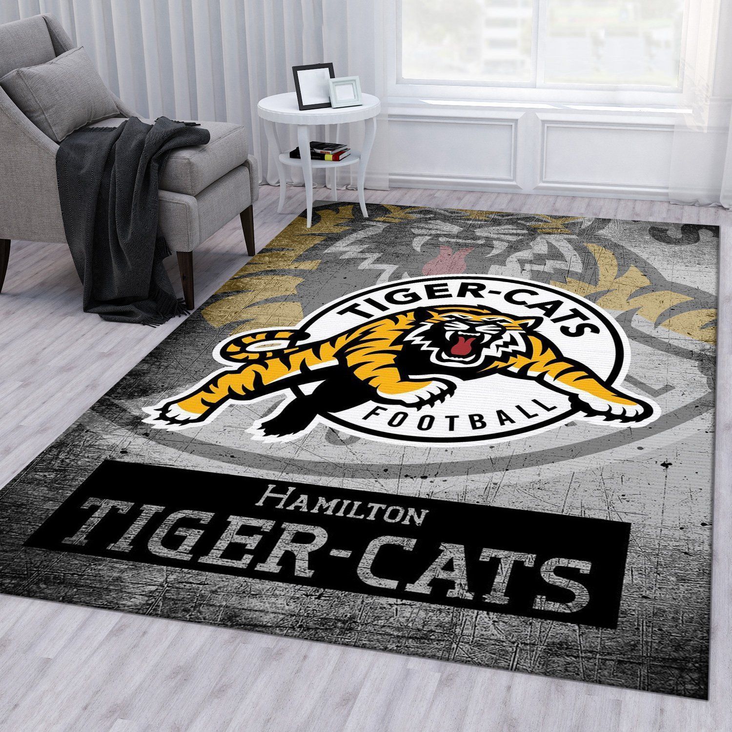 Hamilton Tiger Cats Nfl Football Team Area Rug For Gift Living Room Rug Christmas Gift US Decor - Indoor Outdoor Rugs