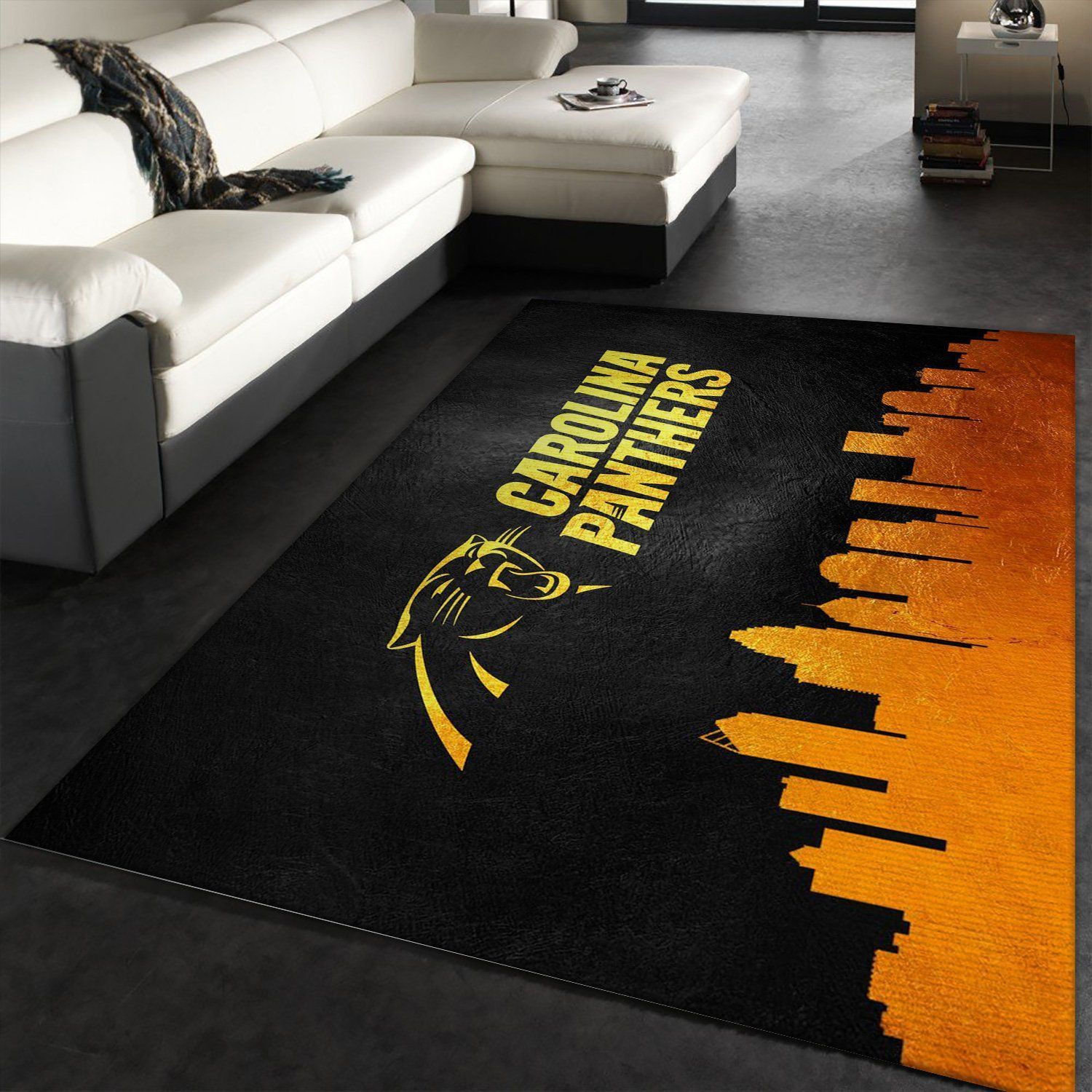 Carolina Panthers Skyline NFL Team Logos Area Rug, Living Room Rug, Family Gift US Decor - Indoor Outdoor Rugs