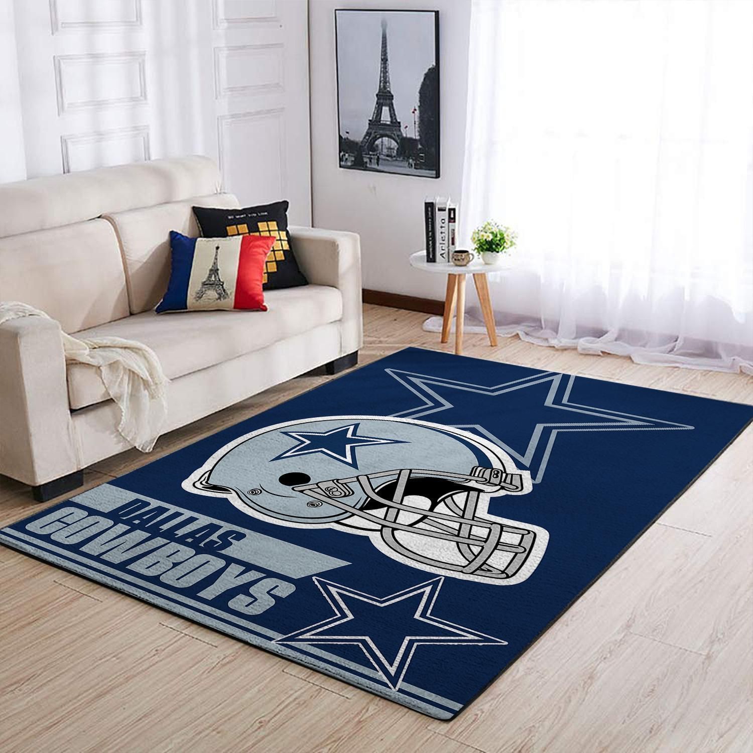 Dallas Cowboys Nfl Team Logo Helmet Nice Gift Home Decor Rectangle Area Rug - Indoor Outdoor Rugs