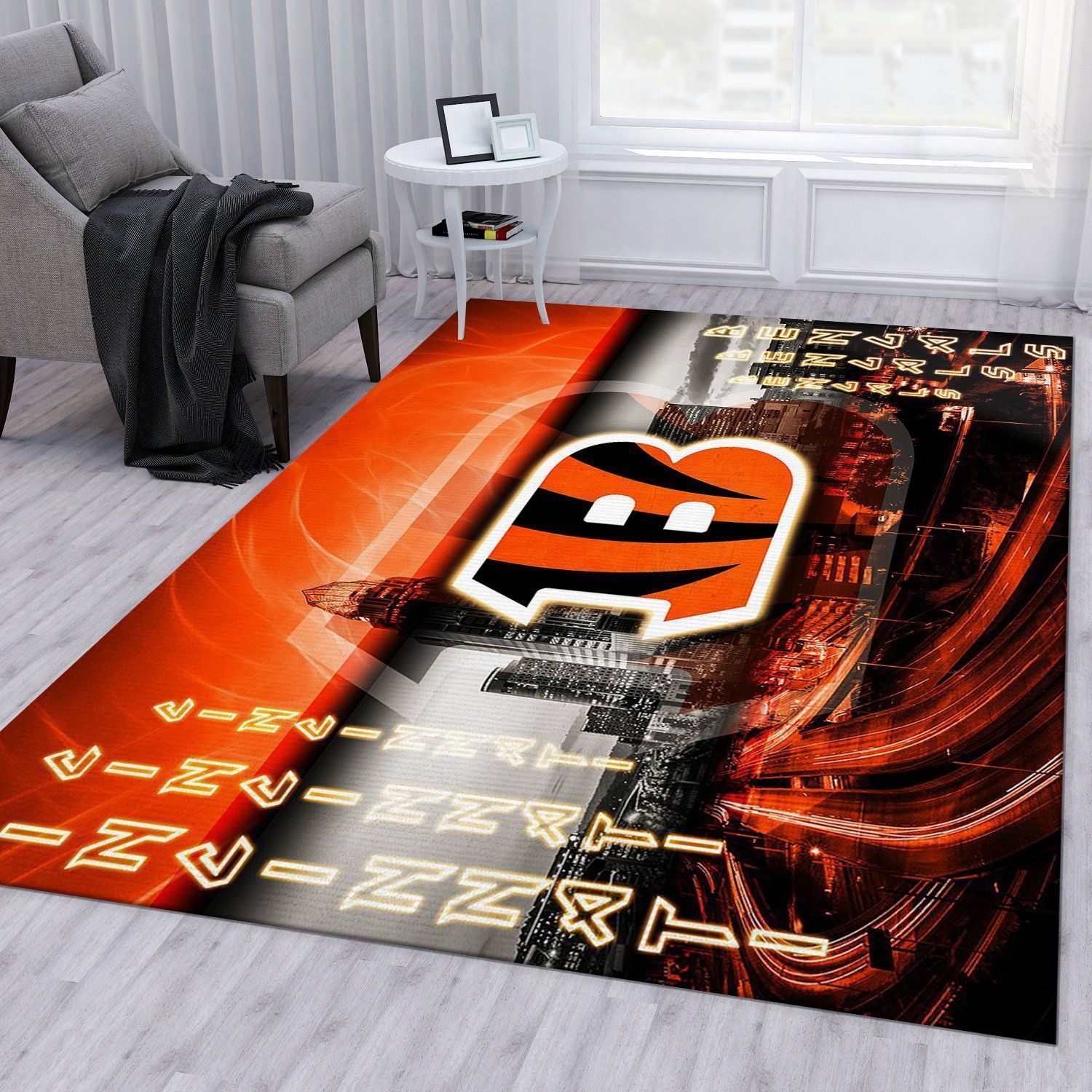 Cincinnati Bengals Nfl Area Rug Living Room Rug Home US Decor - Indoor Outdoor Rugs