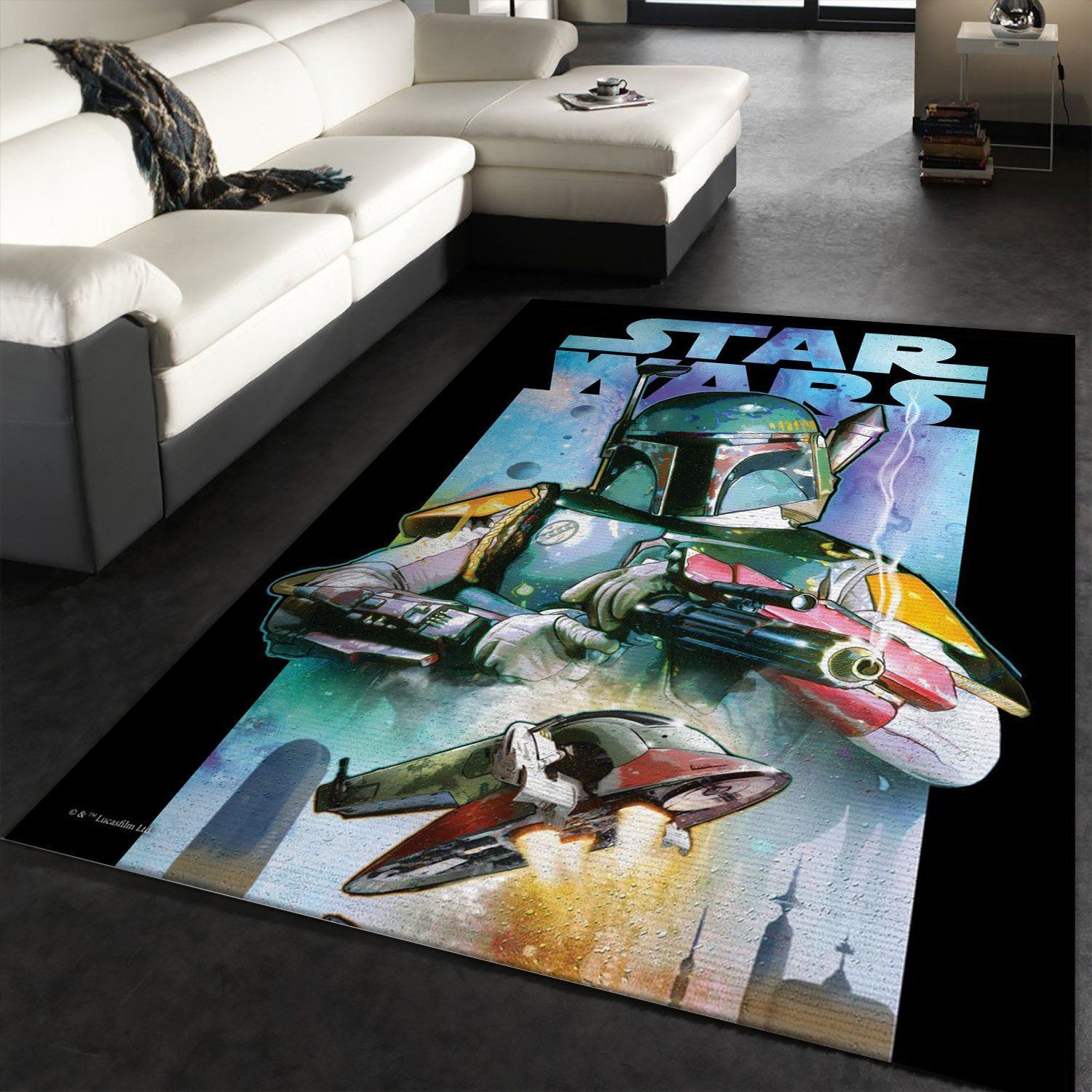 Boba Fett Rug, Dark Side vs Light Side, Home US Decor - Indoor Outdoor Rugs