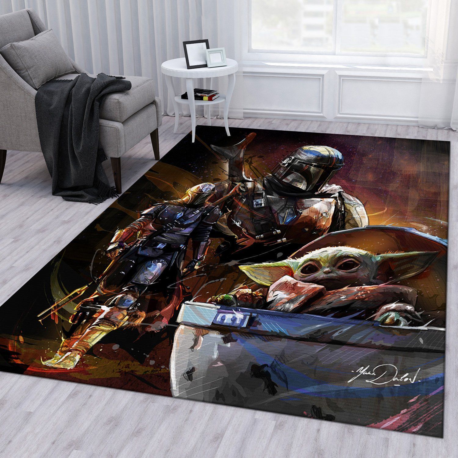 Mandalorian Baby Yoda Ver14 Rug Living Room Rug Home Decor Floor Decor - Indoor Outdoor Rugs