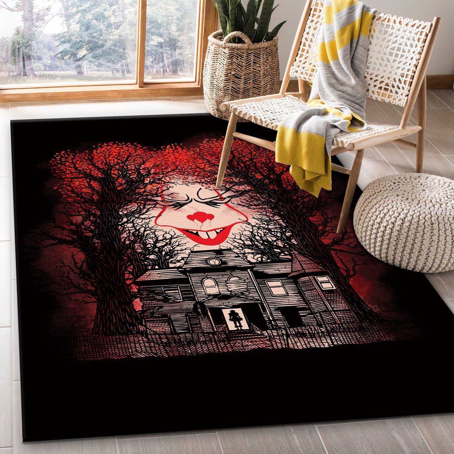 House Of Fear Area Rug For Christmas, Living room and bedroom Rug, Christmas Gift US Decor - Indoor Outdoor Rugs