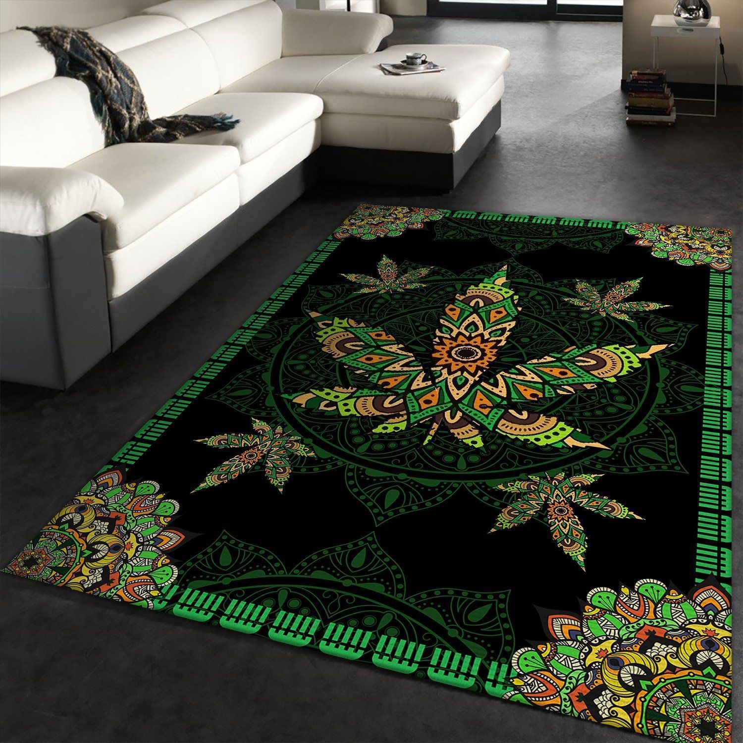 Cannabis Weed Leaf Area Rugs Living Room Carpet Floor Decor The US Decor - Indoor Outdoor Rugs