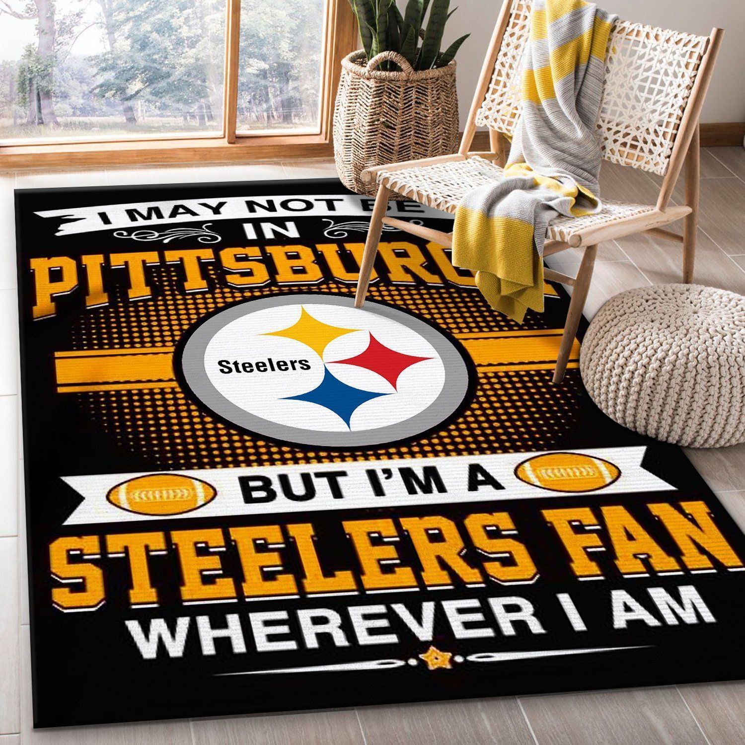 Pittsburgh Steelers Area Rugs Living Room Carpet Floor Decor The US Decor - Indoor Outdoor Rugs