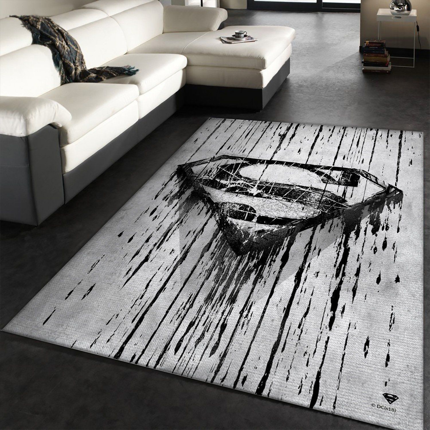 Scratched Logo DC Comics Area Rug, Bedroom, US Gift Decor - Indoor Outdoor Rugs