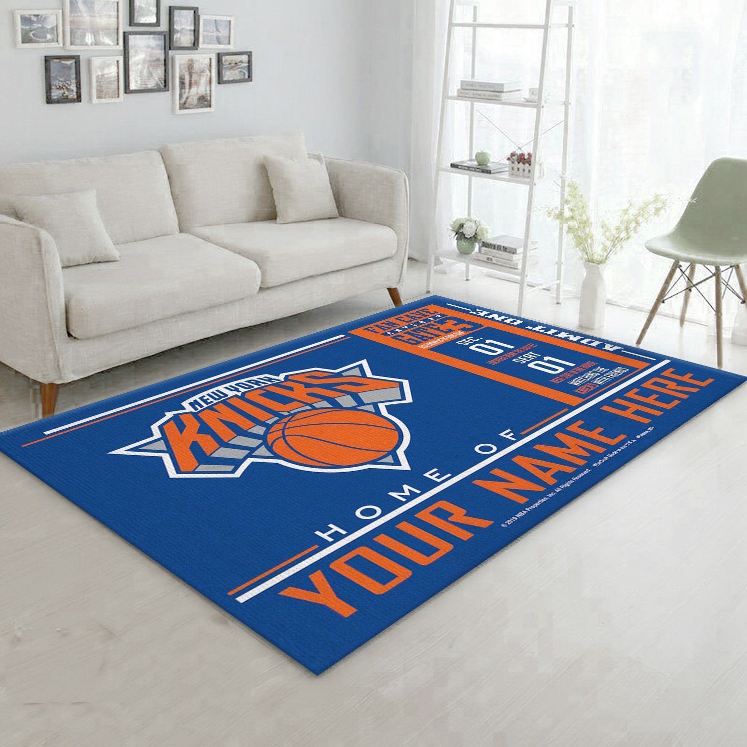 Customizable New York Knicks Wincraft Personalized NBA Rug Living Room Rug Home Decor Floor Decor - Indoor Outdoor Rugs