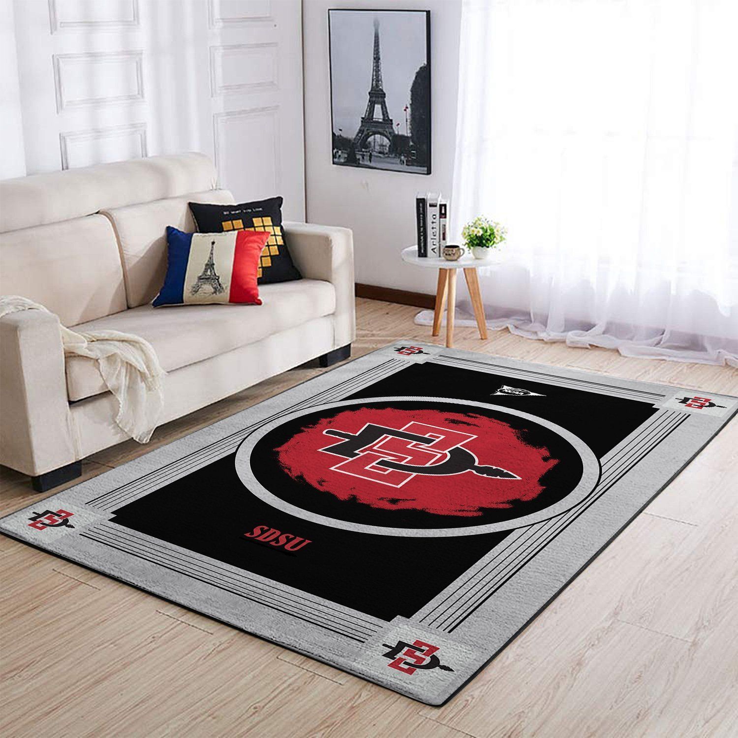 San Diego State Aztecs Ncaa Team Logo Nice Gift Home Decor Rectangle Area Rug - Indoor Outdoor Rugs