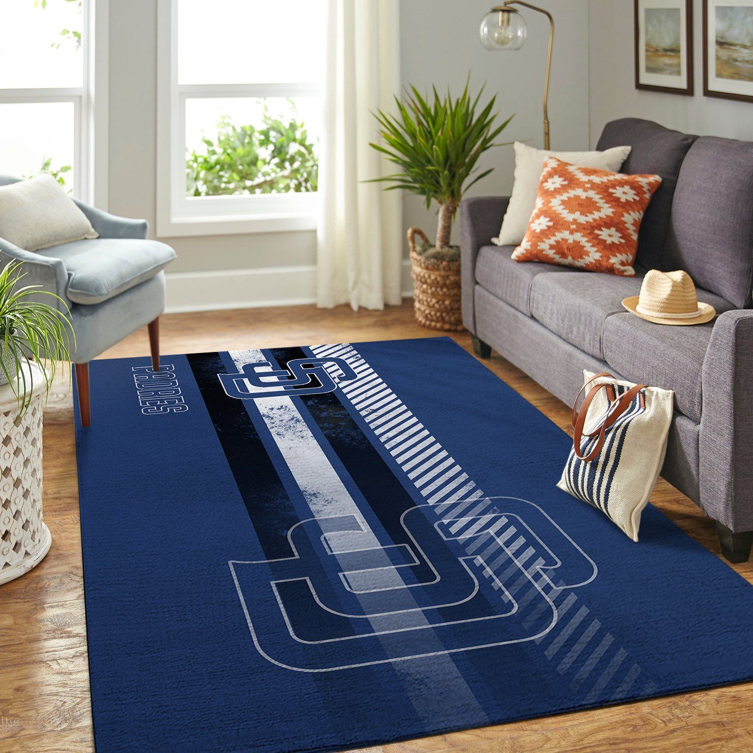 San Diego Padres Mlb Team Logo Nice Gift Home Decor Rectangle Area Rug - Indoor Outdoor Rugs