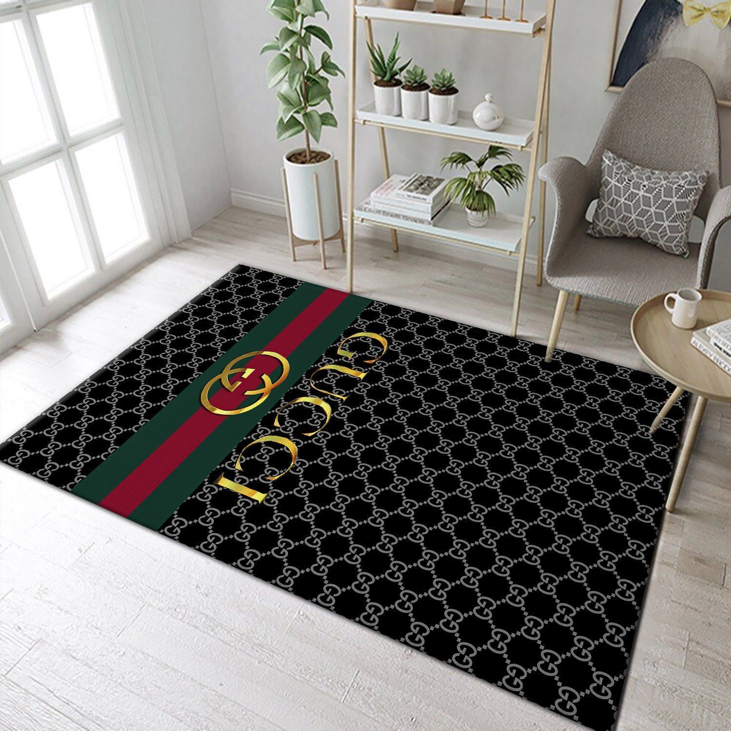 Gucci Gold Pattern Living Room Area Carpet Living Room Rugs The US Decor - Indoor Outdoor Rugs