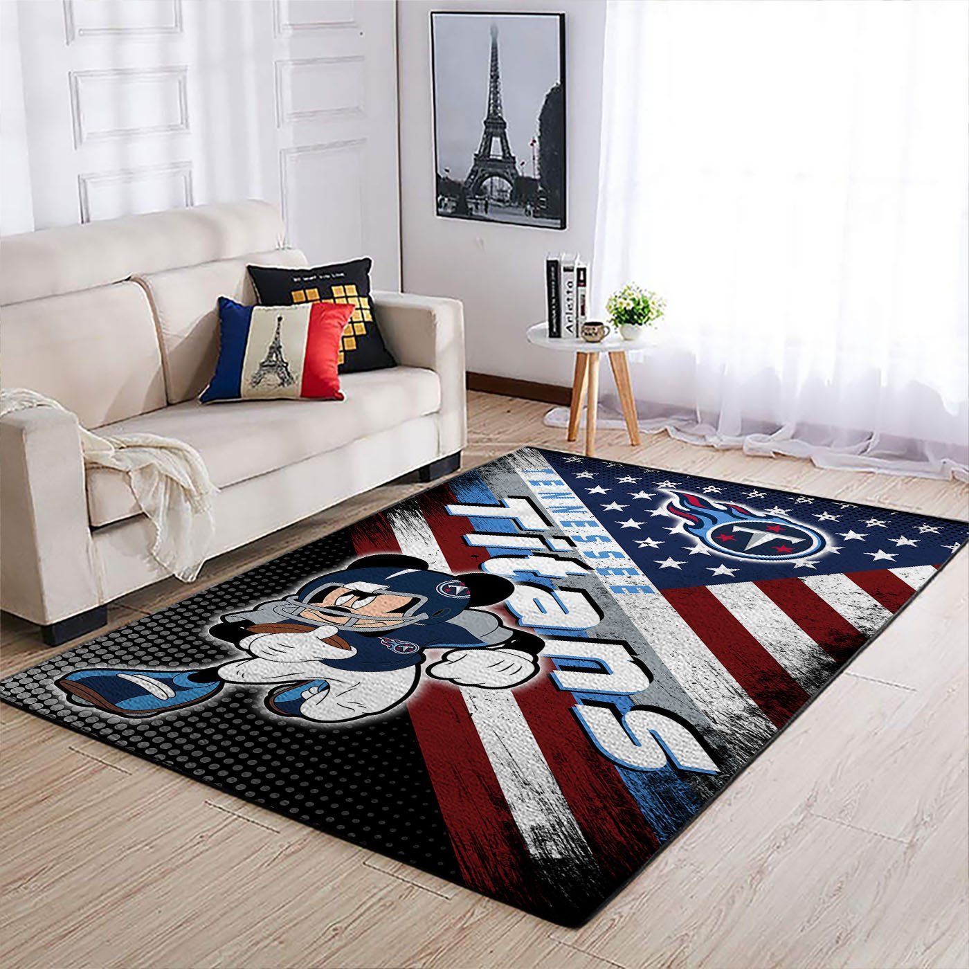 Tennessee Titans Nfl Team Logo Mickey Us Style Nice Gift Home Decor Rectangle Area Rug - Indoor Outdoor Rugs