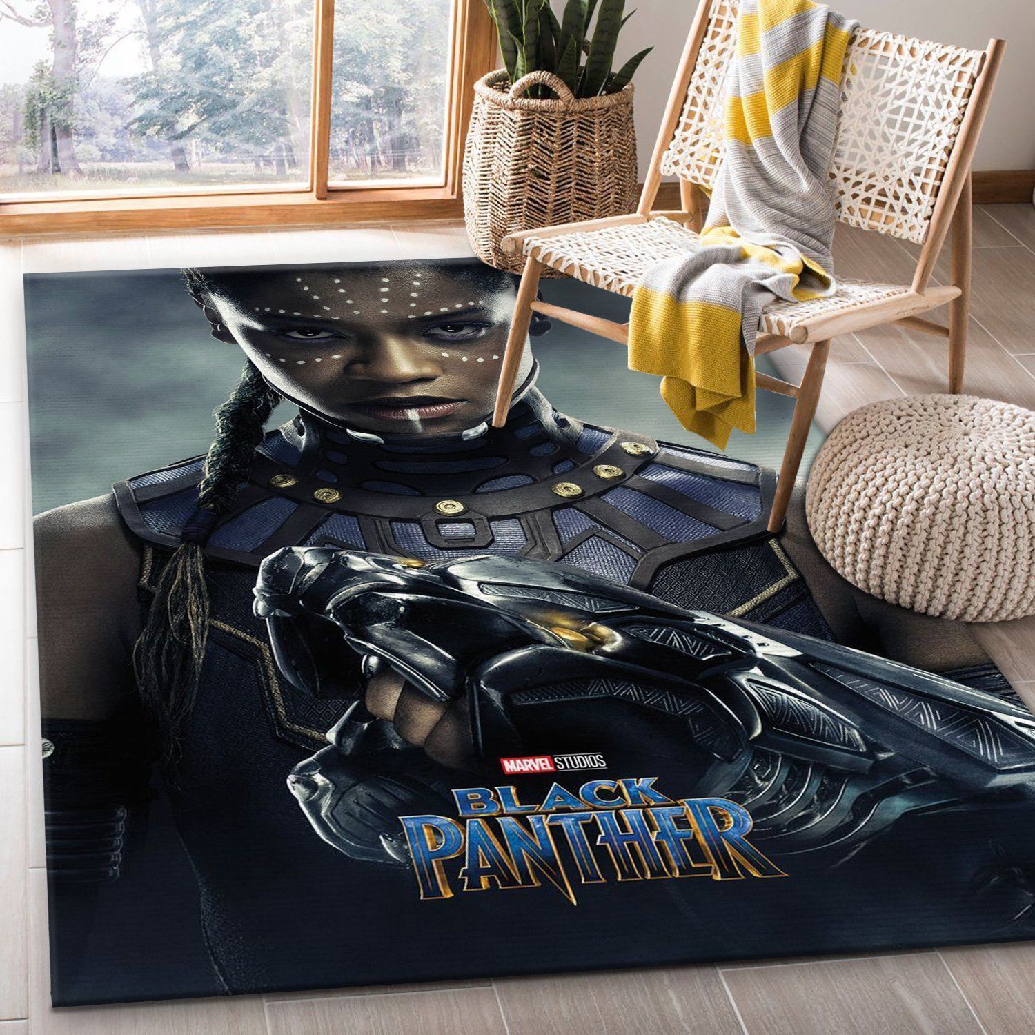 Black Panther Movie Shuri Area Rug Carpet, Bedroom, Family Gift US Decor - Indoor Outdoor Rugs