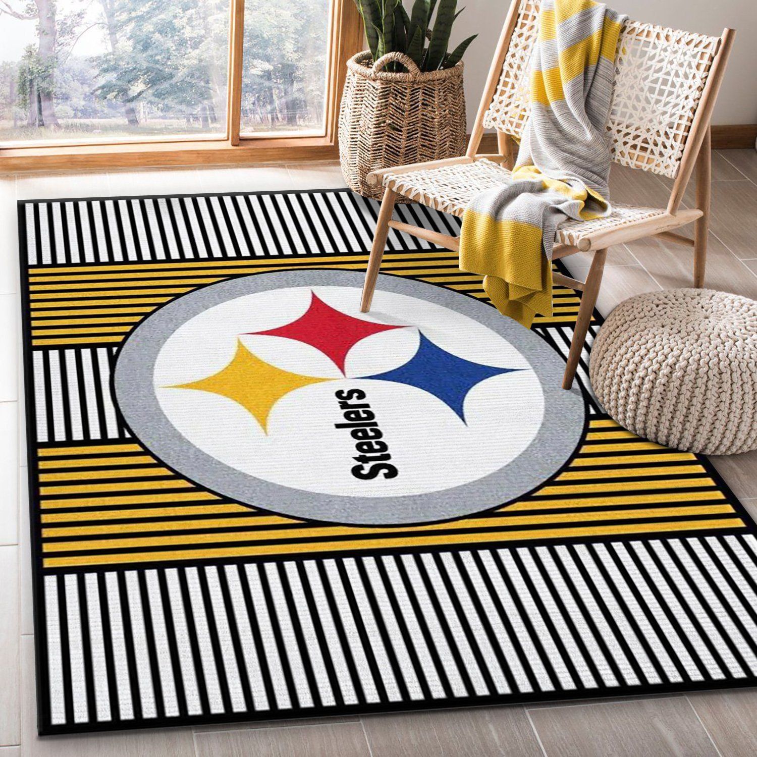 Pittsburgh Steelers Imperial Champion Rug NFL Area Rug For Christmas, Living room and bedroom Rug - Indoor Outdoor Rugs