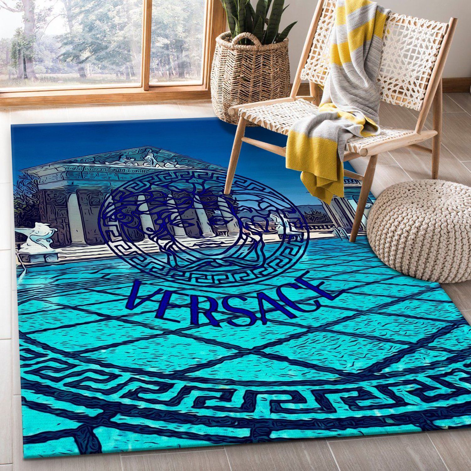 Versace Area Rug Living Room Rug Christmas Gift US Decor - Indoor Outdoor Rugs