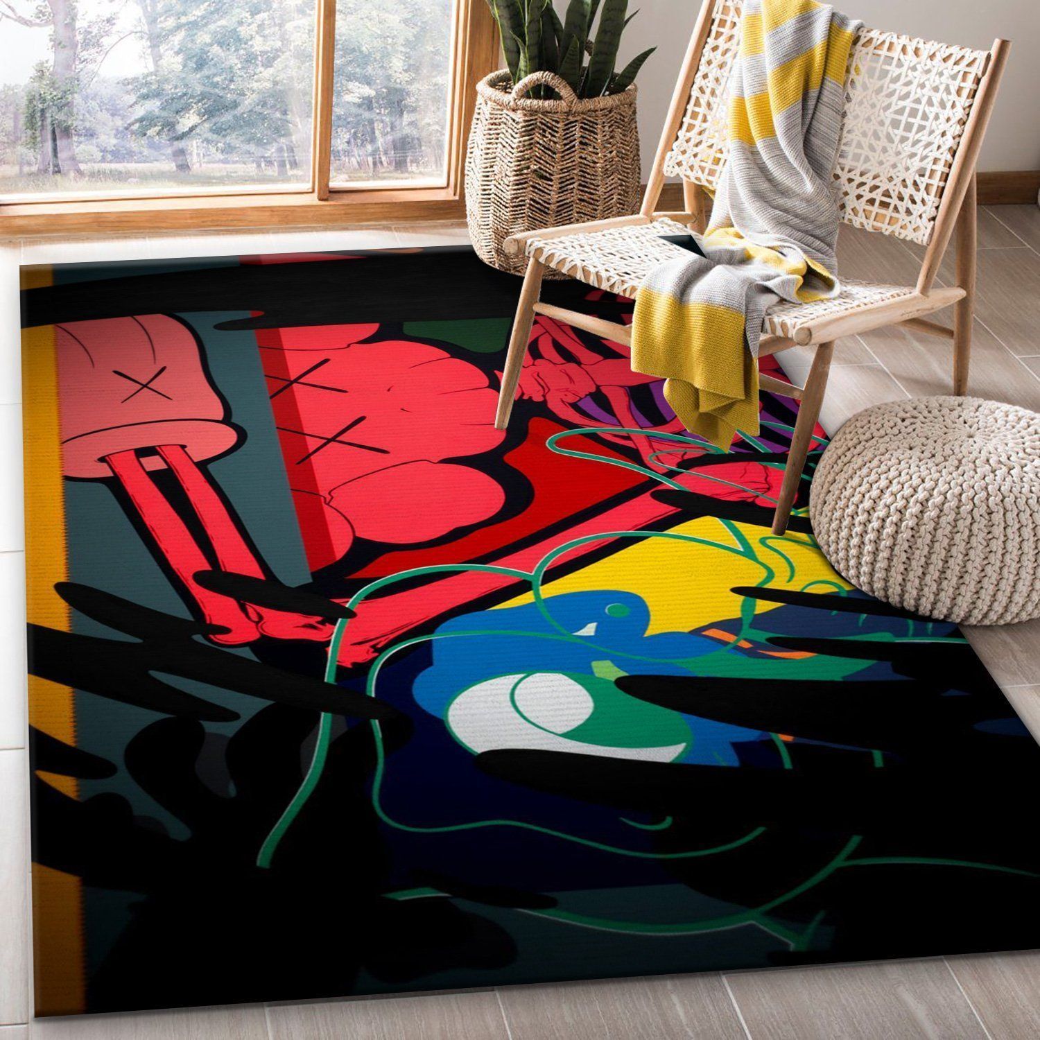 Kaws Area Rug For Christmas Living Room Rug Family Gift US Decor - Indoor Outdoor Rugs