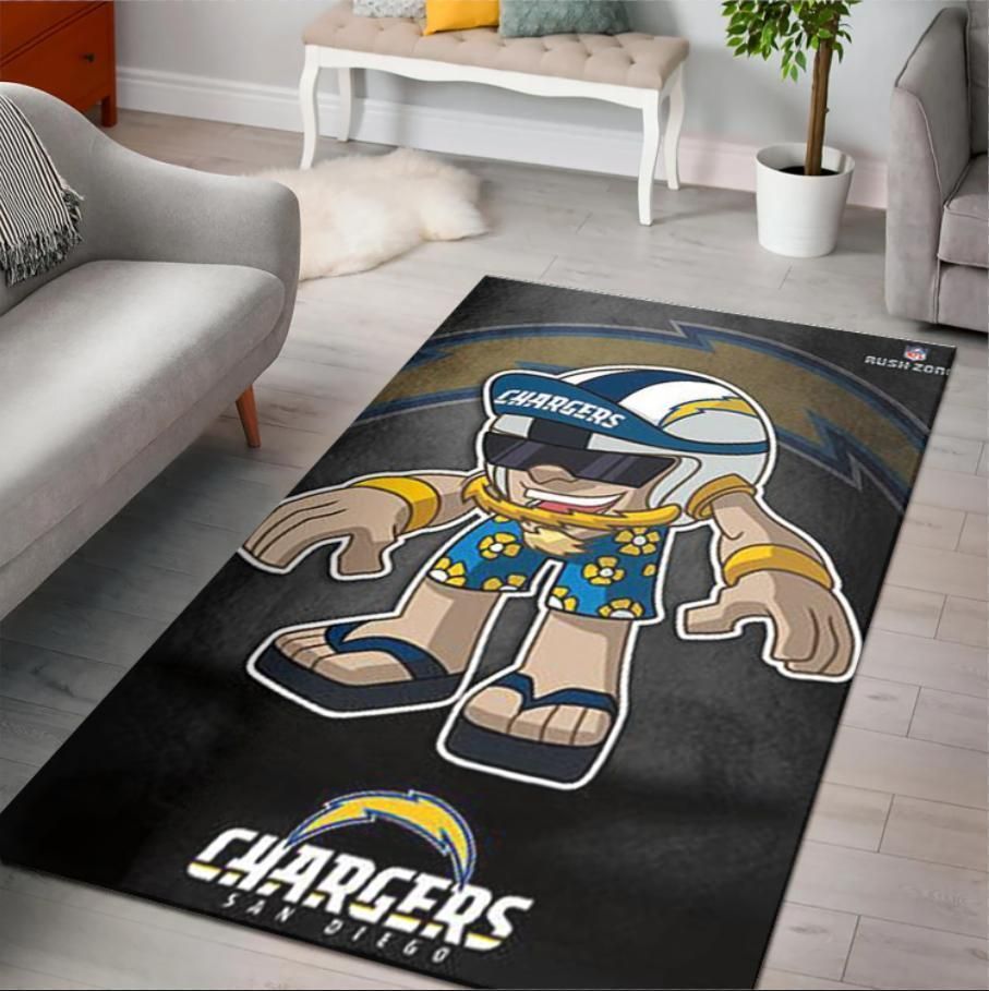 San Diego Chargers Bolt Nfl Rush Zone Character Area Rug Rugs For Living Room Rug Home Decor - Indoor Outdoor Rugs