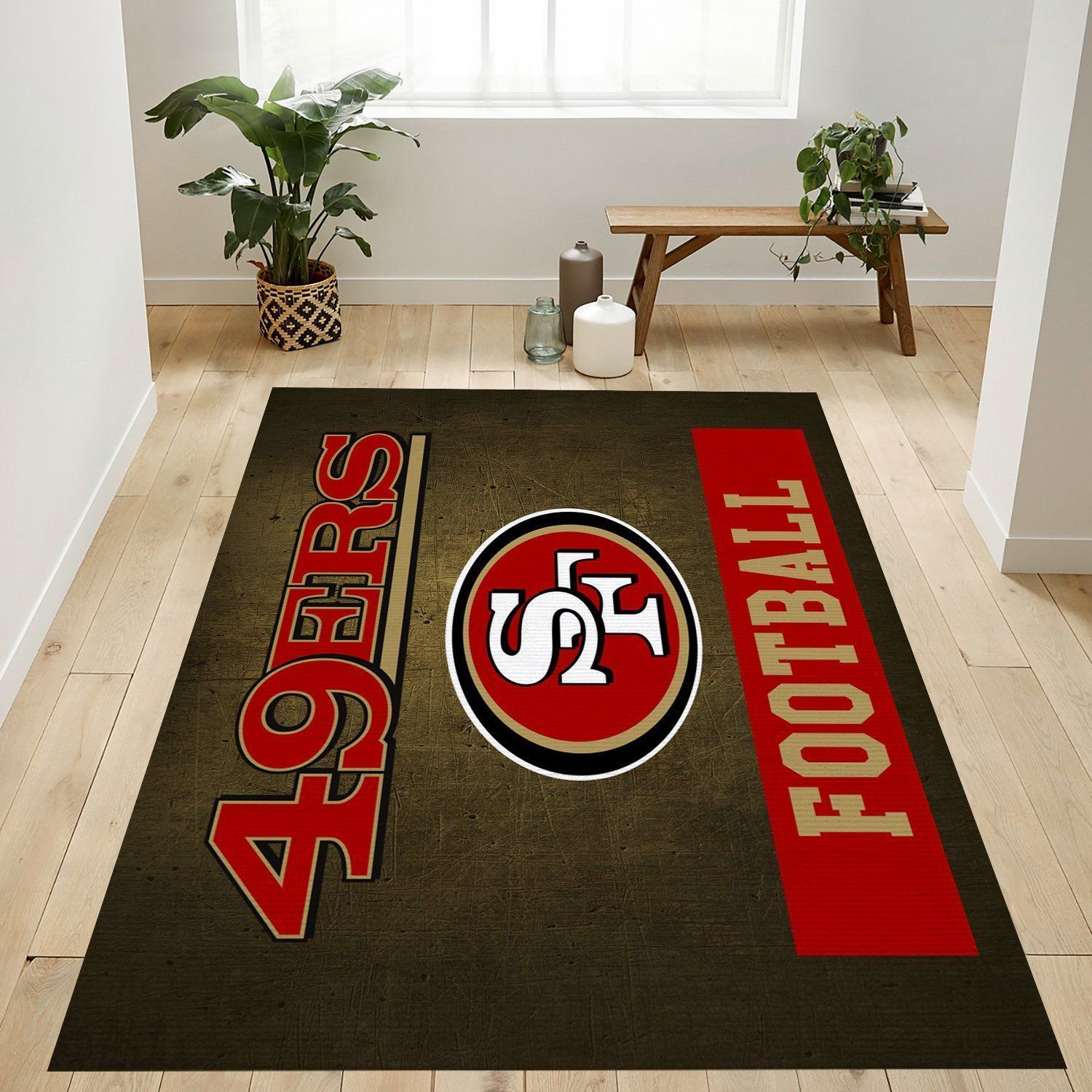 San Francisco 49ers Banner Nfl Logo Area Rug For Gift Bedroom Rug US Gift Decor - Indoor Outdoor Rugs