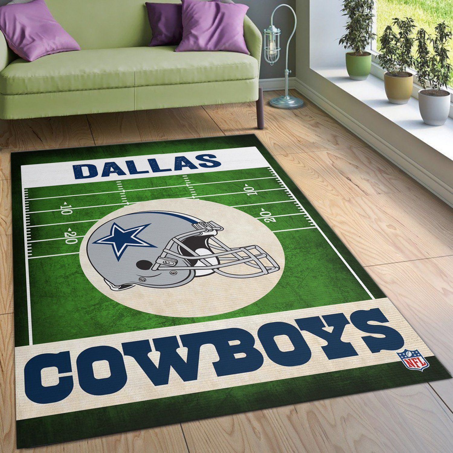 Dallas Cowboys End Zone Nfl Rug Living Room Rug Christmas Gift US Decor - Indoor Outdoor Rugs