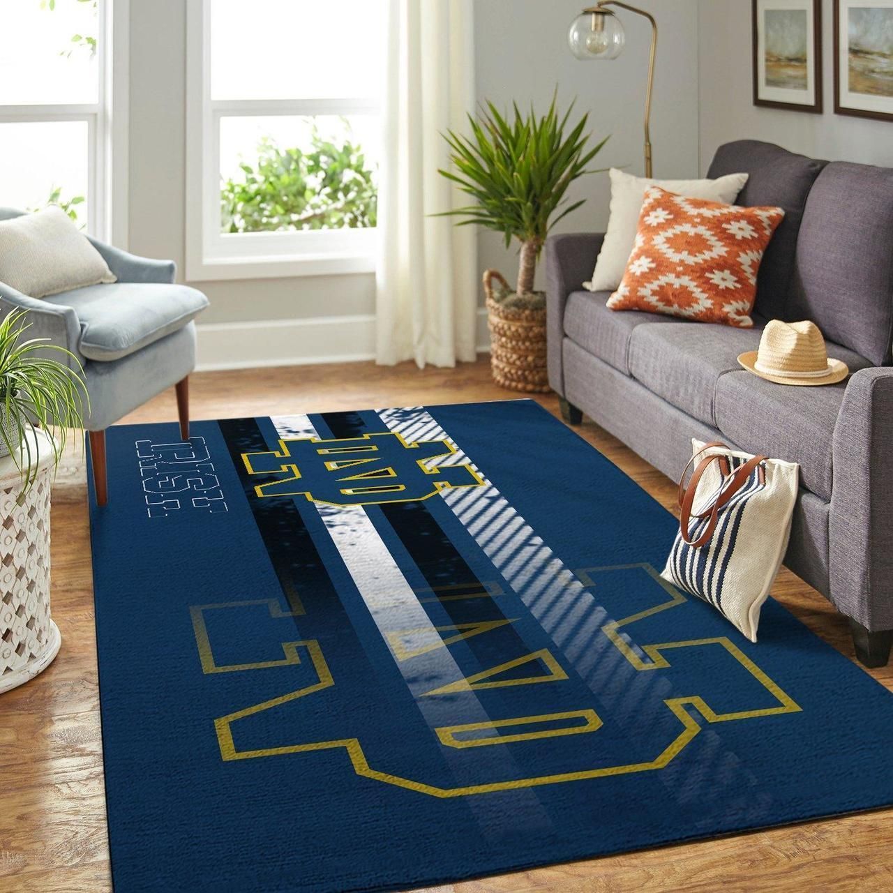 Notre Dame Fighting Irish Rug Room Carpet Sport Custom Area Floor Mat Home Decor - Indoor Outdoor Rugs