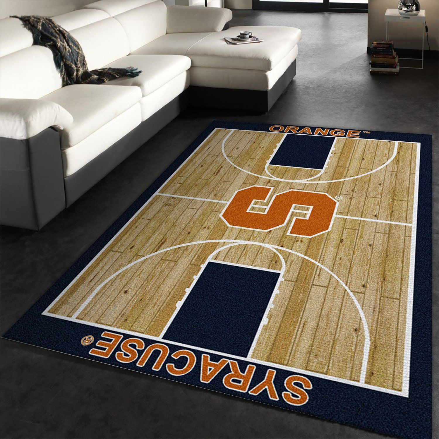 College Home Court Syracuse Basketball Team Logo Area Rug, Bedroom Rug, Home US Decor - Indoor Outdoor Rugs