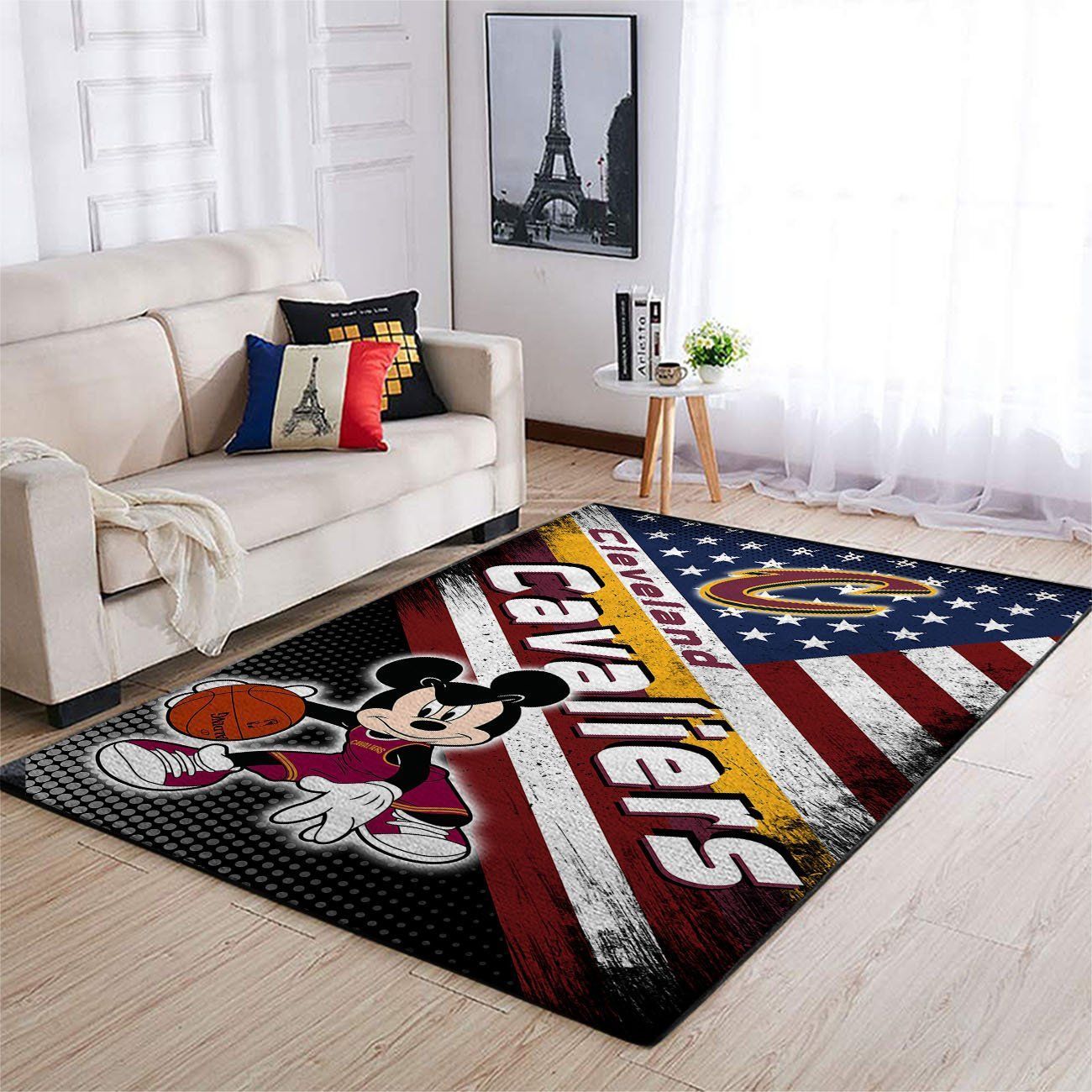 Cleveland Cavaliers Nba Team Logo Mickey Us Style Nice Gift Home Decor Rectangle Area Rug - Indoor Outdoor Rugs