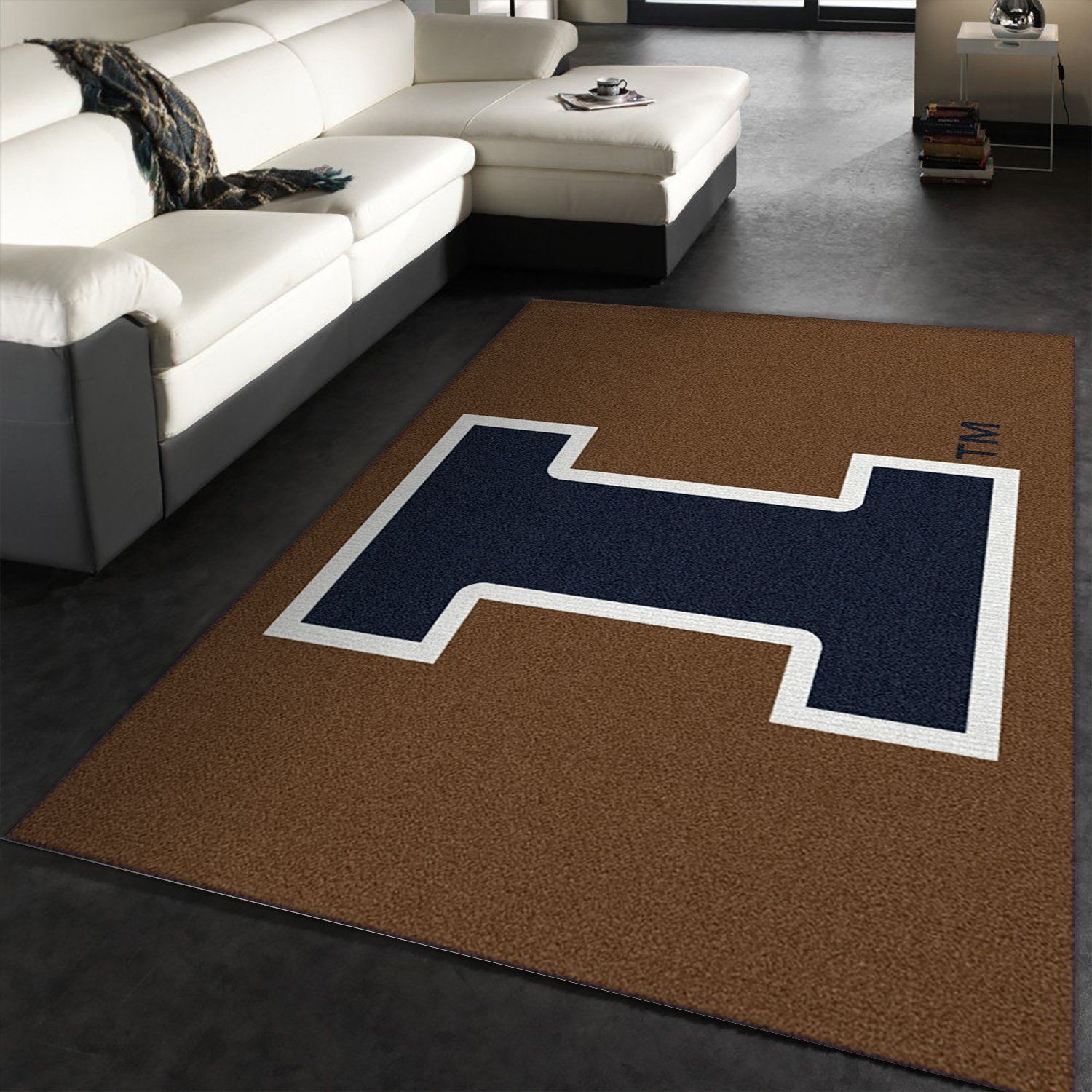 College Spirit Illinois Sport Area Rug Team Logo Home Decor Floor Decor - Indoor Outdoor Rugs